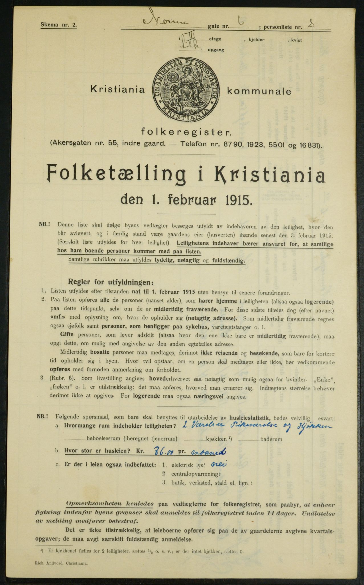 OBA, Kommunal folketelling 1.2.1915 for Kristiania, 1915, s. 70870