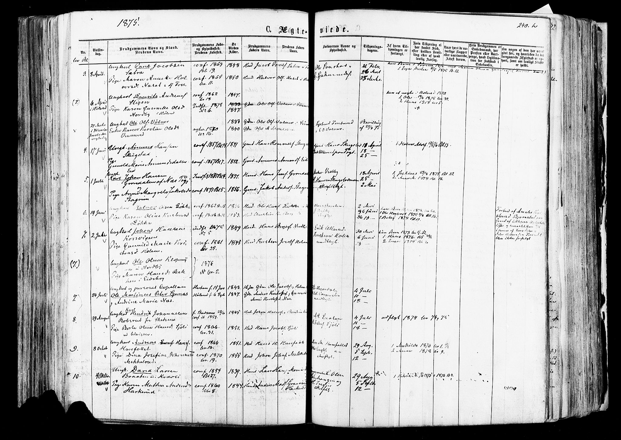 Aurskog prestekontor Kirkebøker, SAO/A-10304a/F/Fa/L0007: Ministerialbok nr. I 7, 1854-1877, s. 240h