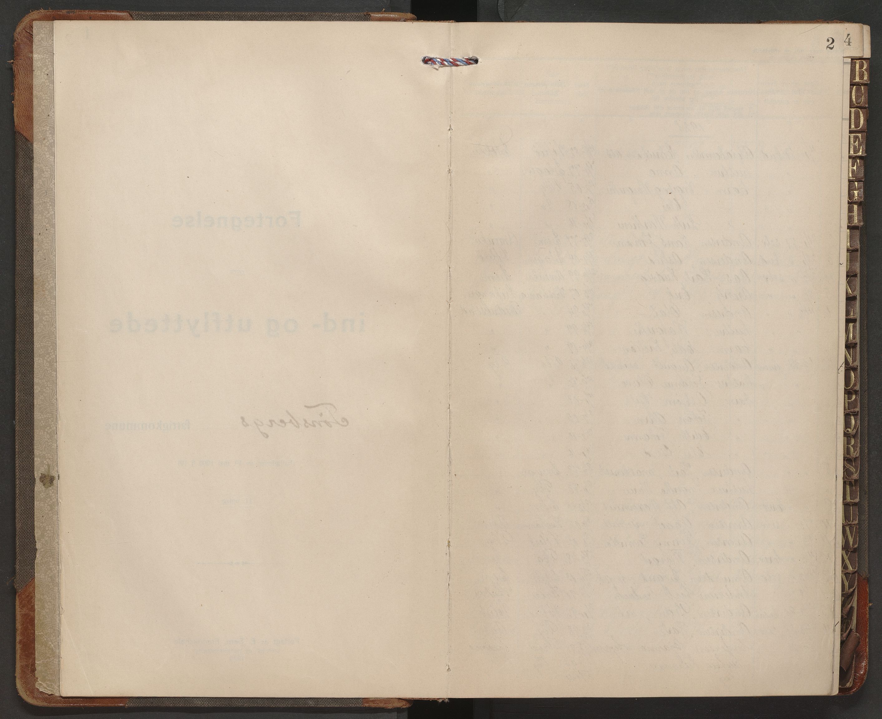 Tønsberg folkeregister, AV/SAKO-A-398/G/Gb/L0001: Protokoll over inn- og utflyttede, 1921-1923