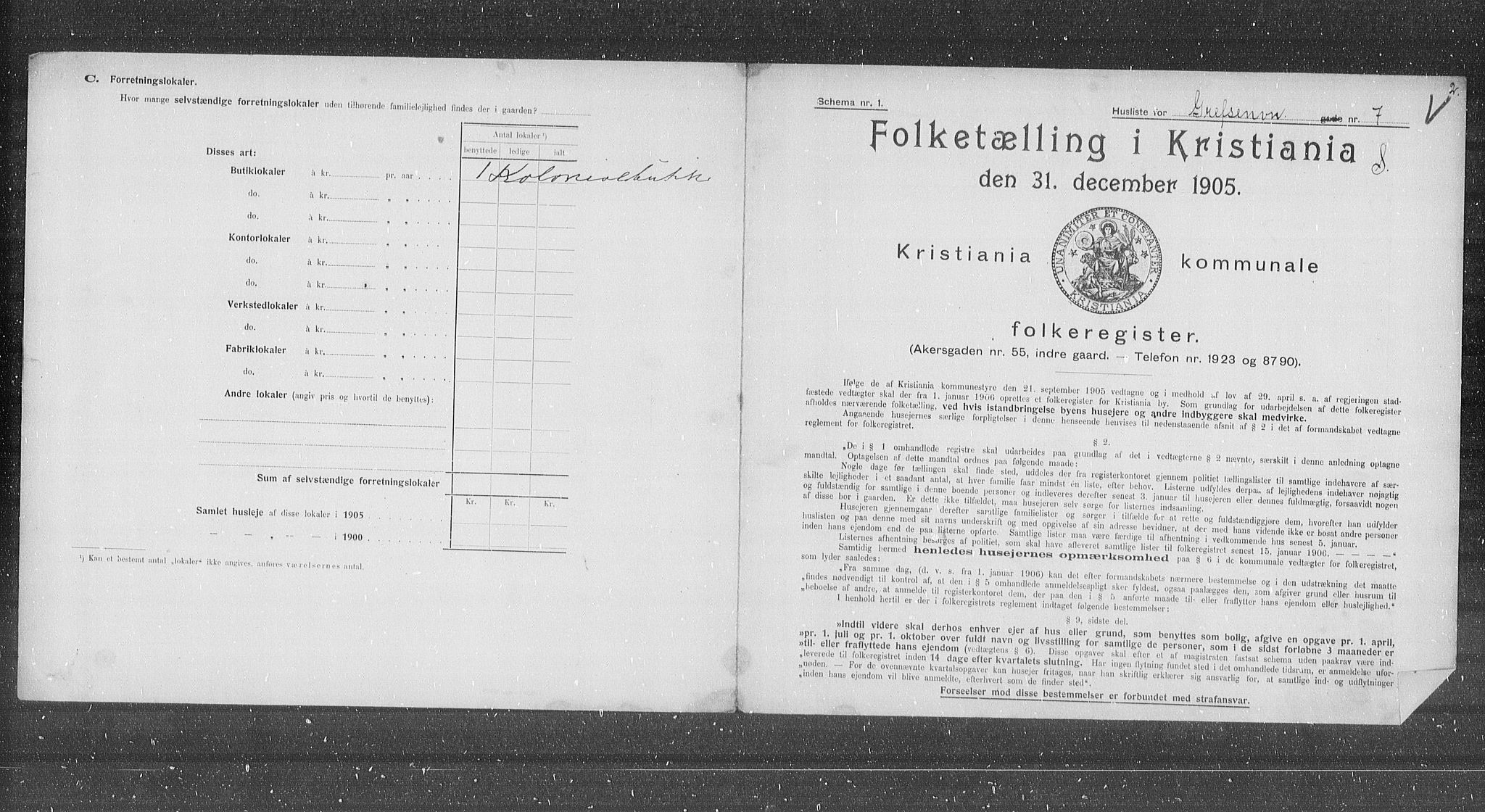 OBA, Kommunal folketelling 31.12.1905 for Kristiania kjøpstad, 1905, s. 15363