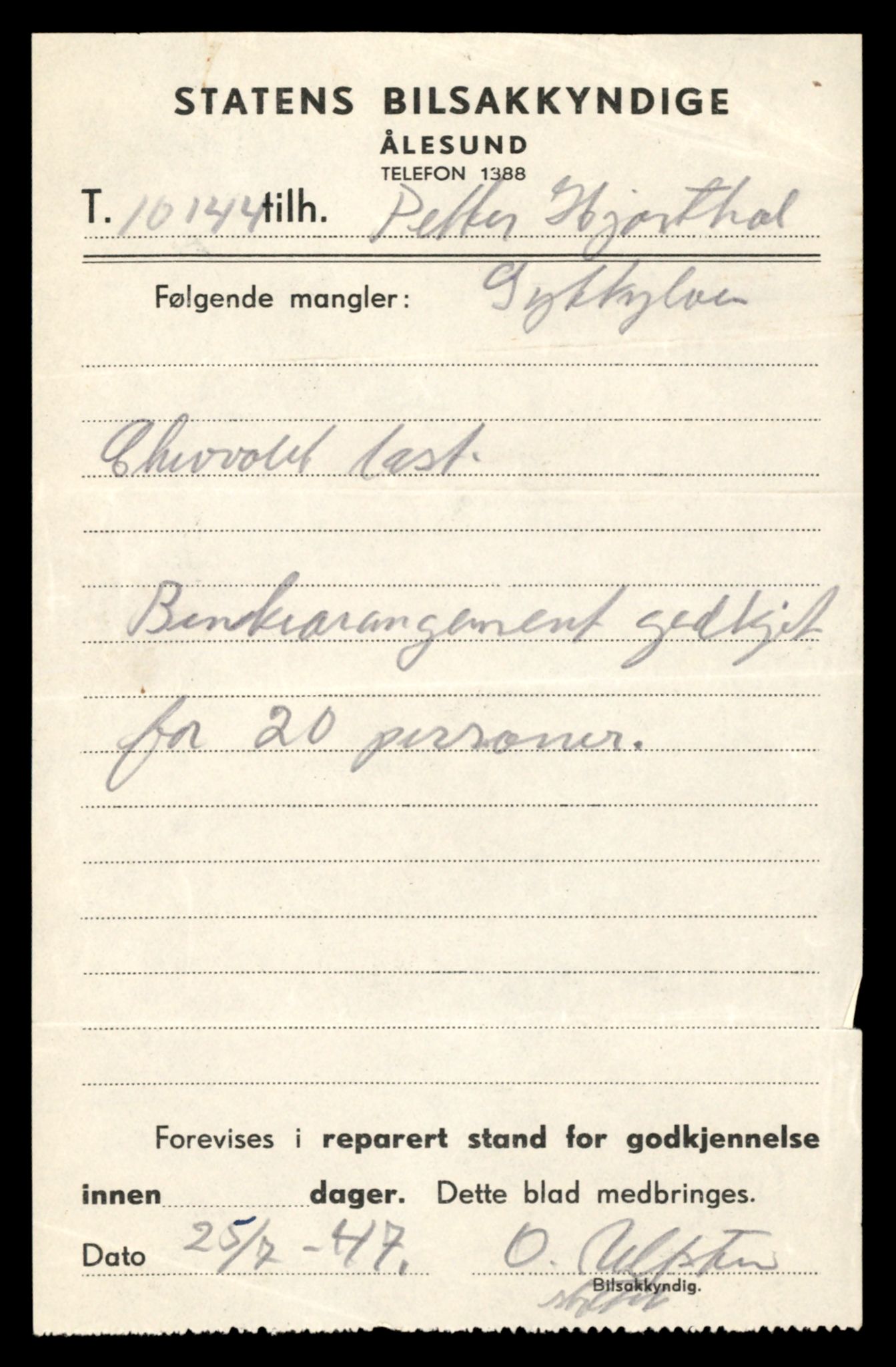Møre og Romsdal vegkontor - Ålesund trafikkstasjon, AV/SAT-A-4099/F/Fe/L0033: Registreringskort for kjøretøy T 12151 - T 12474, 1927-1998, s. 1435