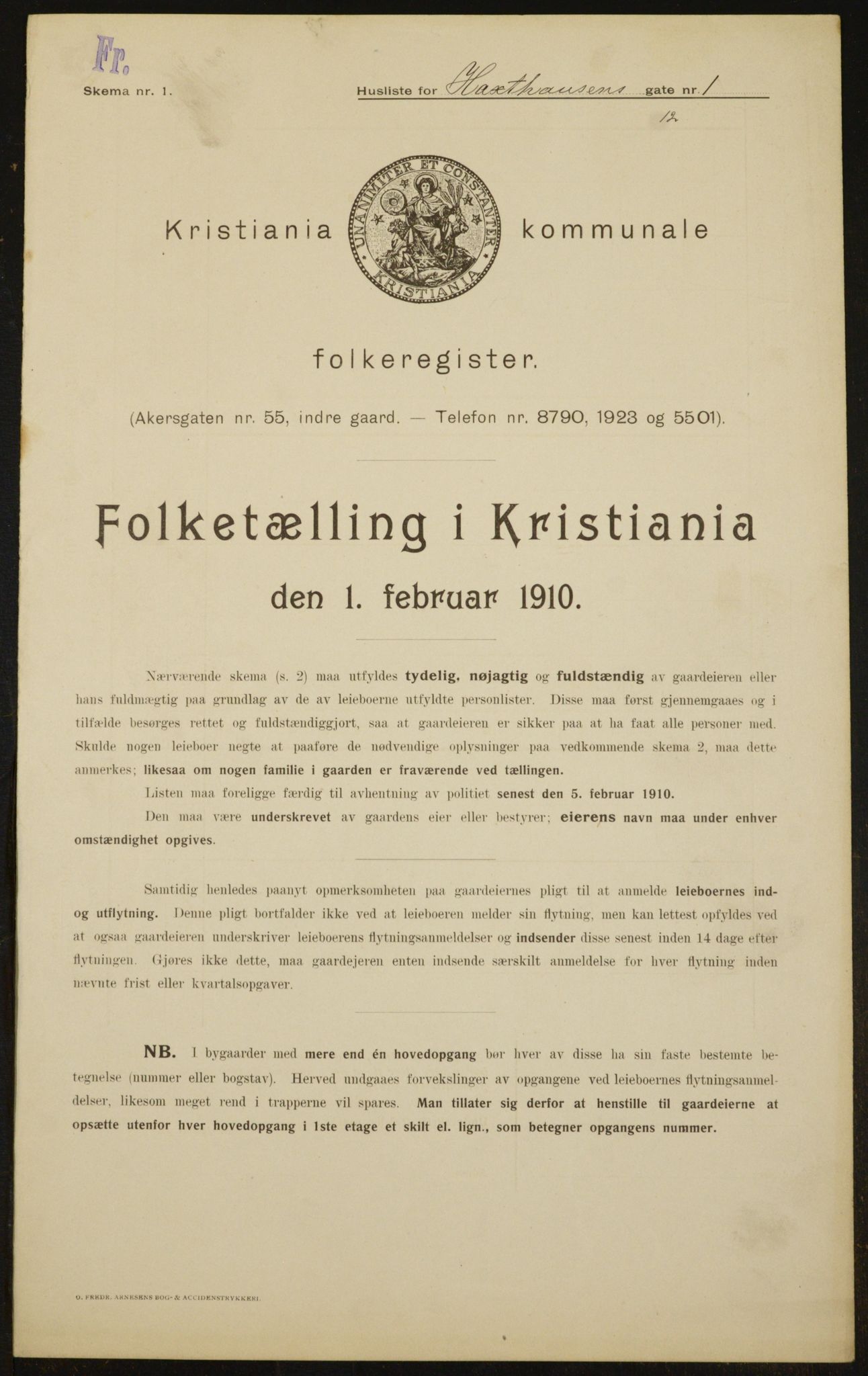 OBA, Kommunal folketelling 1.2.1910 for Kristiania, 1910, s. 34375