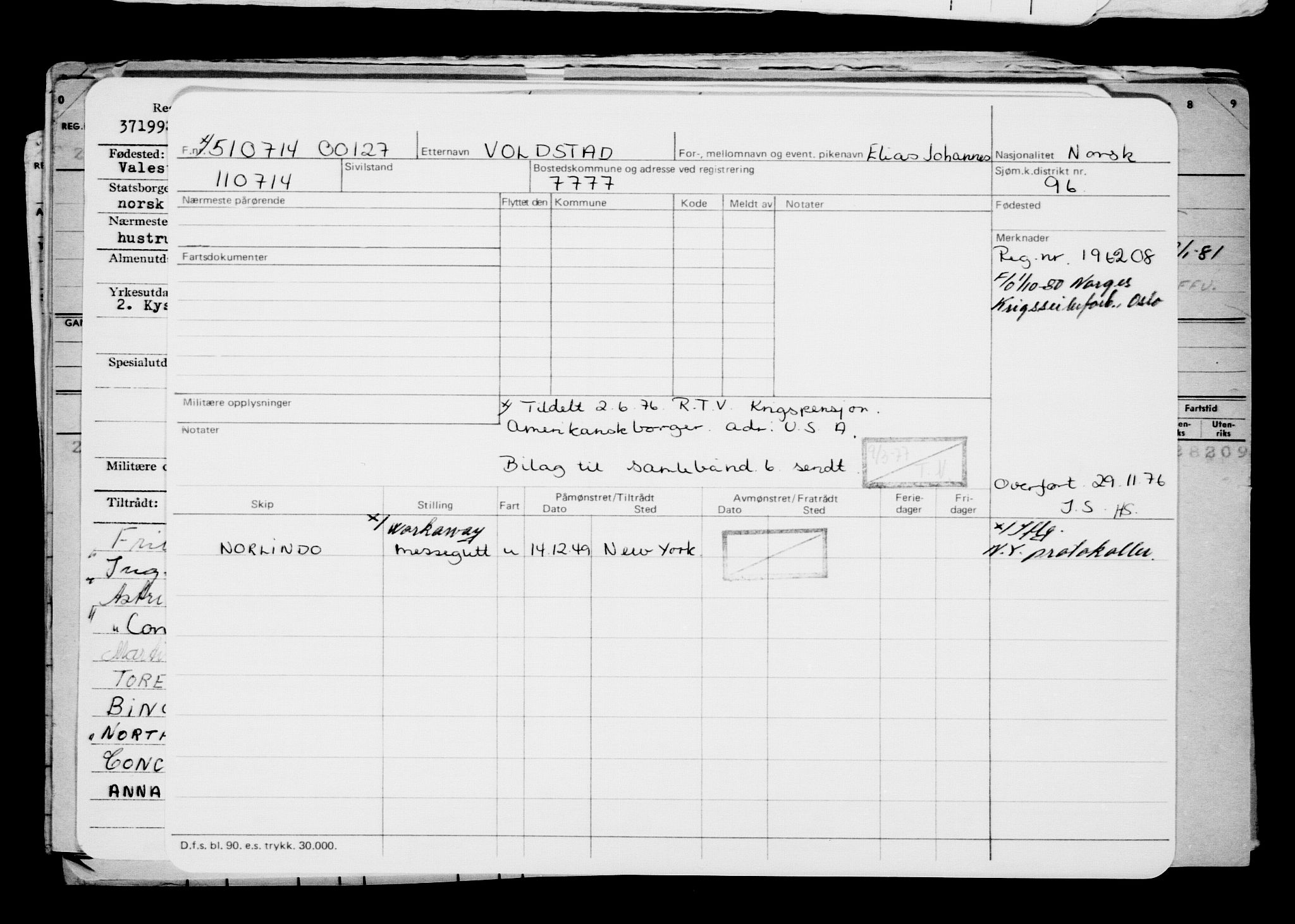 Direktoratet for sjømenn, AV/RA-S-3545/G/Gb/L0122: Hovedkort, 1914, s. 411