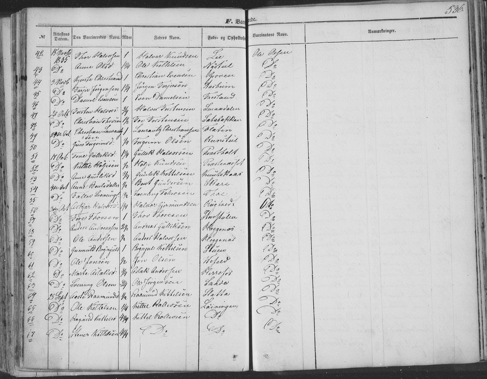 Seljord kirkebøker, AV/SAKO-A-20/F/Fa/L012b: Ministerialbok nr. I 12B, 1850-1865, s. 536