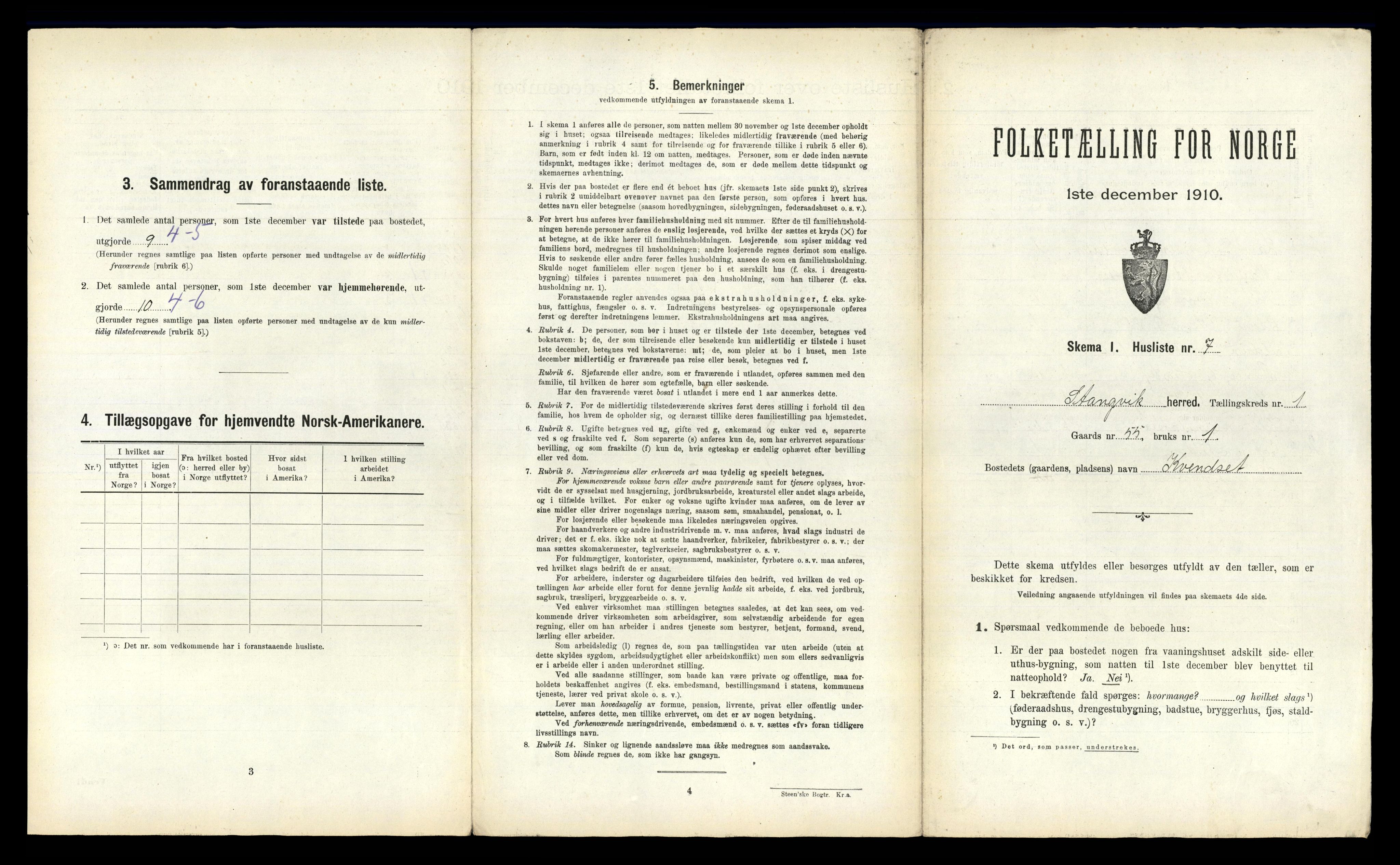 RA, Folketelling 1910 for 1564 Stangvik herred, 1910, s. 44