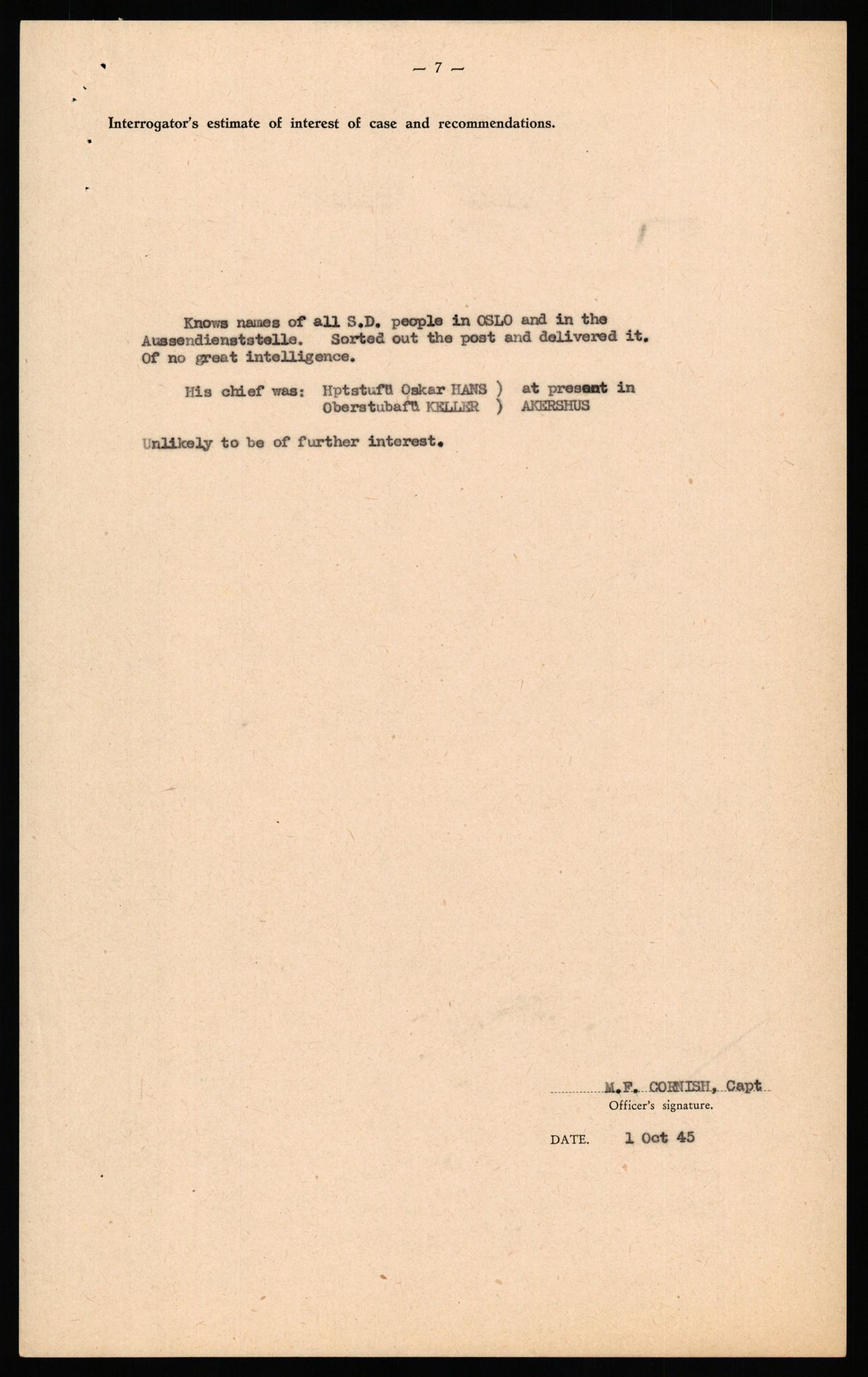 Forsvaret, Forsvarets overkommando II, RA/RAFA-3915/D/Db/L0041: CI Questionaires.  Diverse nasjonaliteter., 1945-1946, s. 79