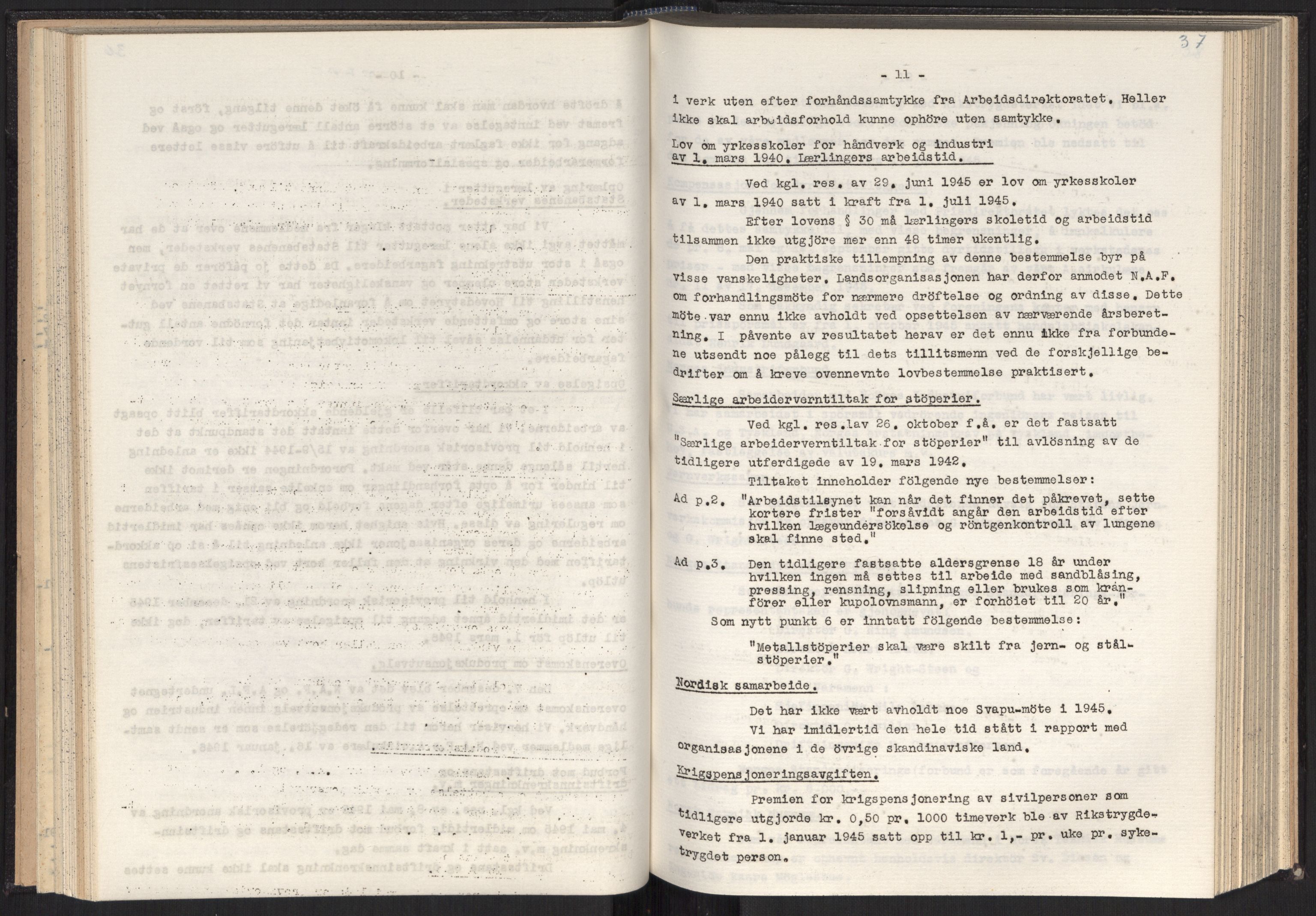 Teknologibedriftenes Landsforening TBL, RA/PA-1700/A/Ad/L0007: Årsberetning med register, 1940-1951, s. 37