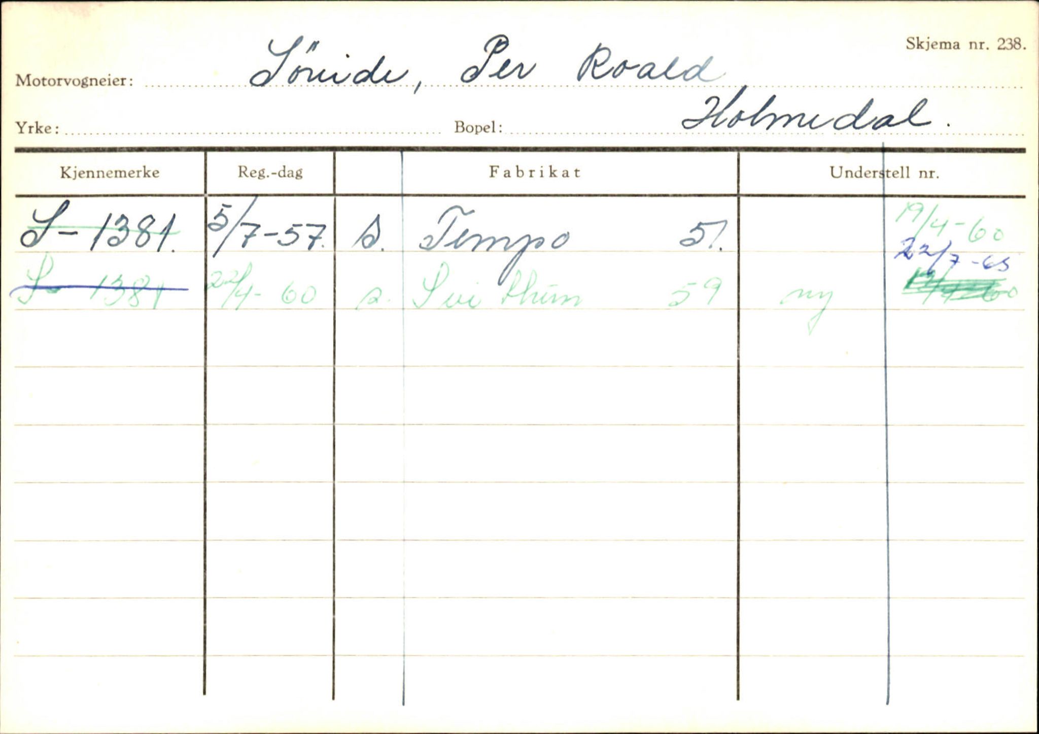 Statens vegvesen, Sogn og Fjordane vegkontor, AV/SAB-A-5301/4/F/L0126: Eigarregister Fjaler M-Å. Leikanger A-Å, 1945-1975, s. 443