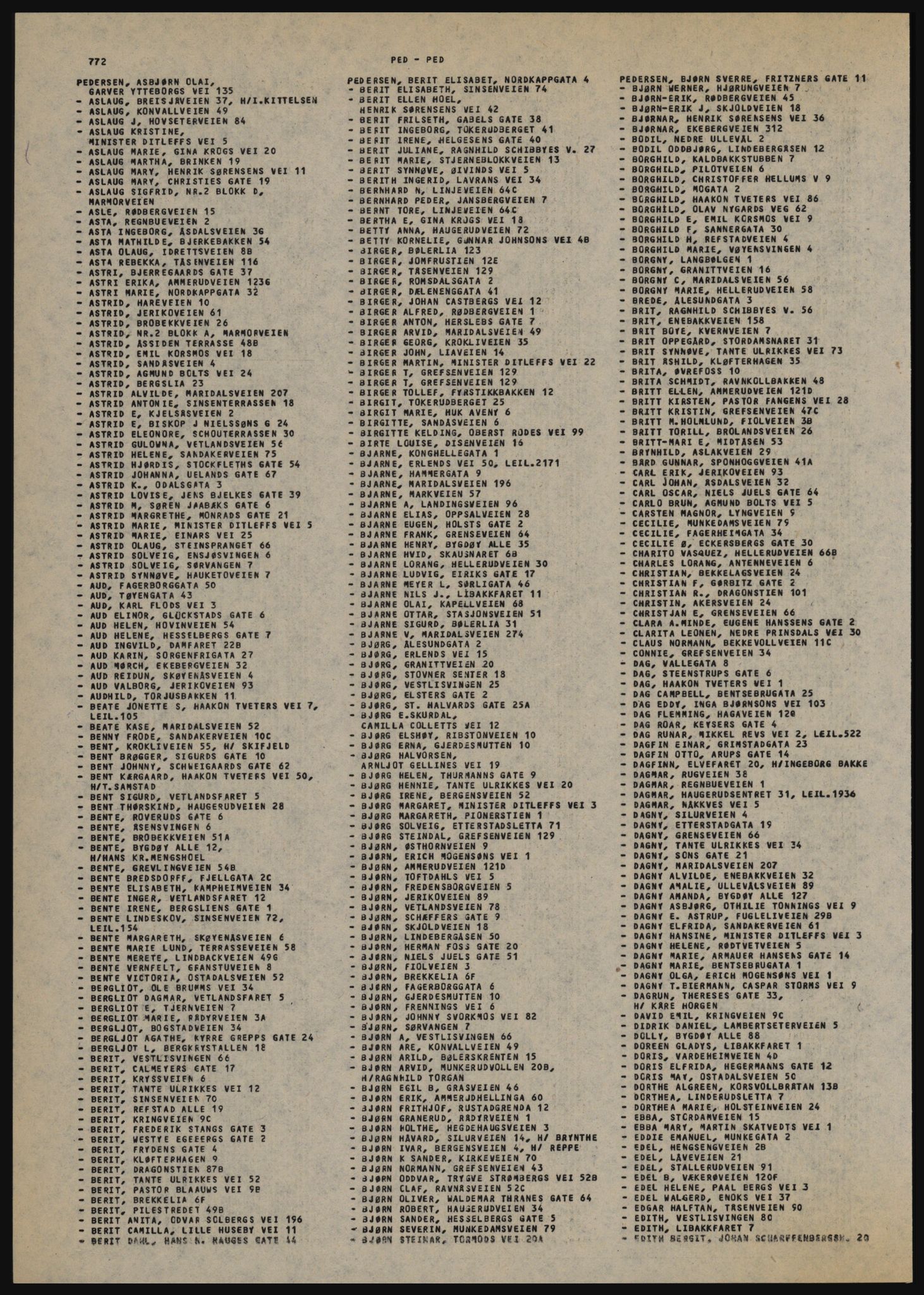 Kristiania/Oslo adressebok, PUBL/-, 1984-1985, s. 772