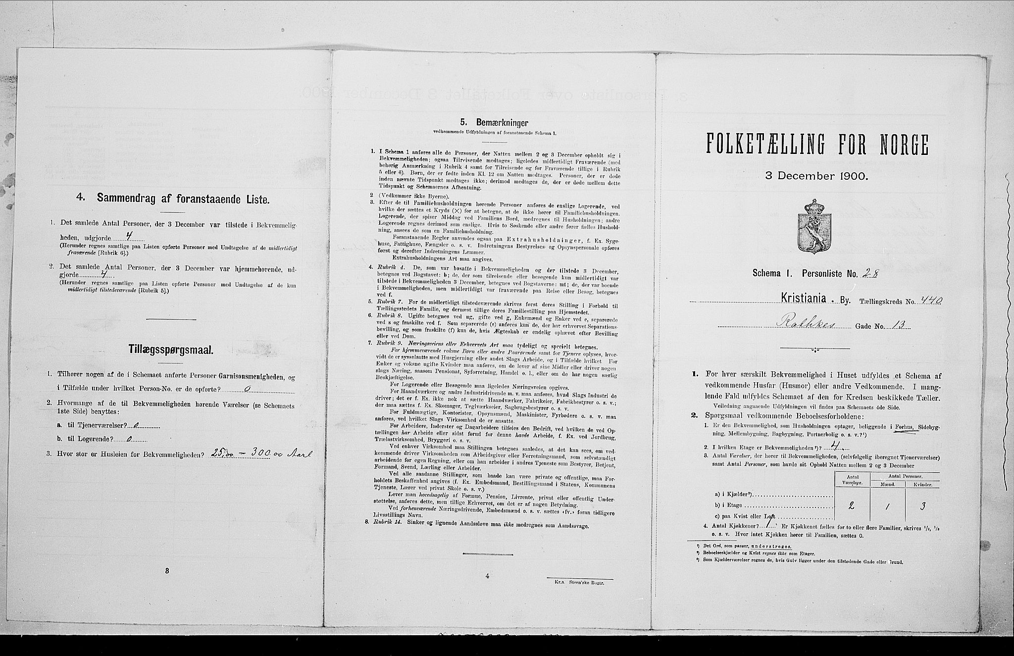 SAO, Folketelling 1900 for 0301 Kristiania kjøpstad, 1900, s. 74271