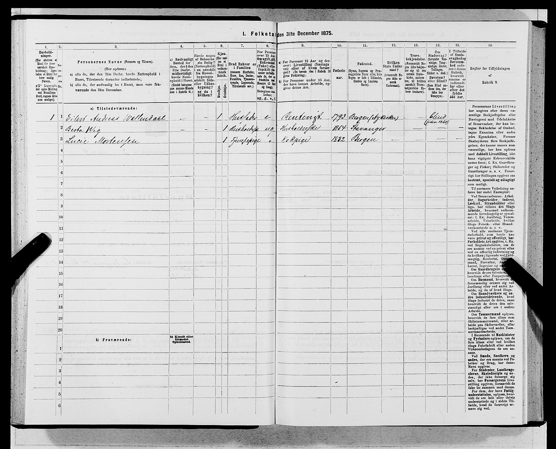 SAB, Folketelling 1875 for 1281L Bergen landdistrikt, Domkirkens landsokn og Sandvikens landsokn, 1875, s. 134