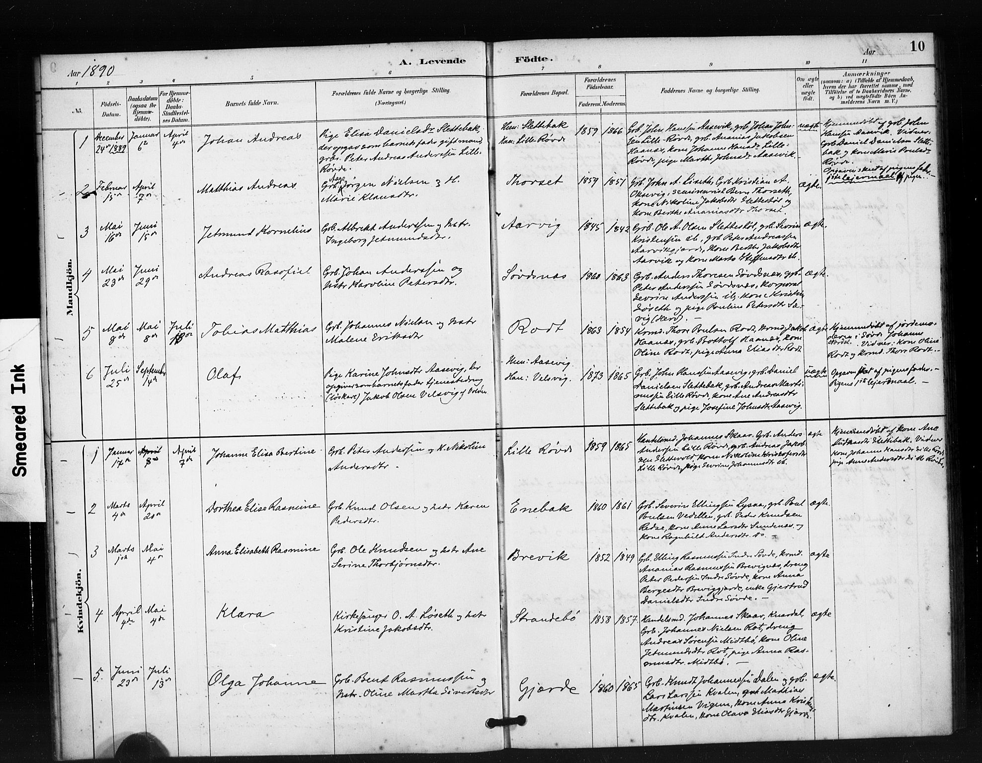 Ministerialprotokoller, klokkerbøker og fødselsregistre - Møre og Romsdal, SAT/A-1454/504/L0056: Ministerialbok nr. 504A03, 1884-1904, s. 10