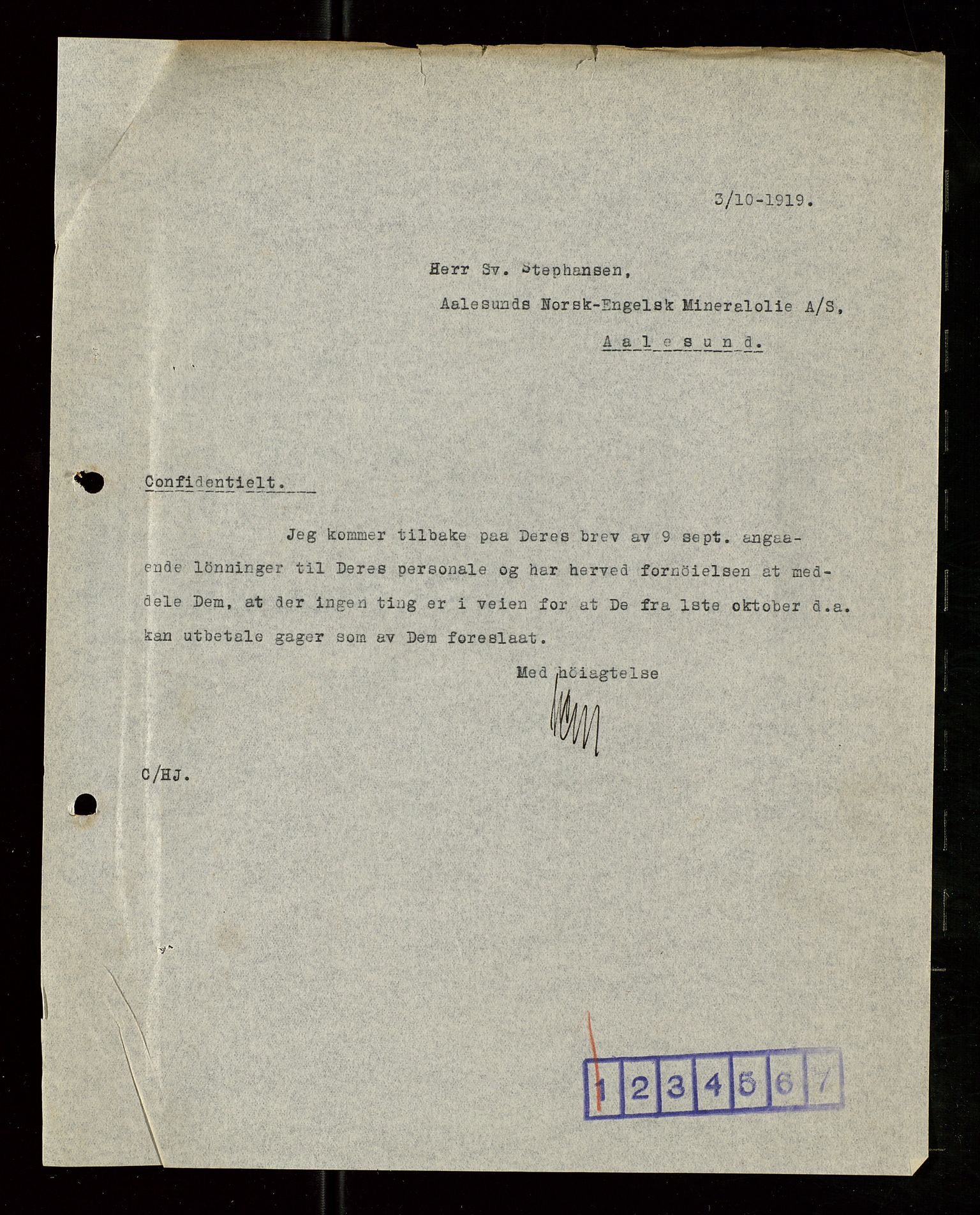 Pa 1521 - A/S Norske Shell, AV/SAST-A-101915/E/Ea/Eaa/L0007: Sjefskorrespondanse, 1919, s. 553