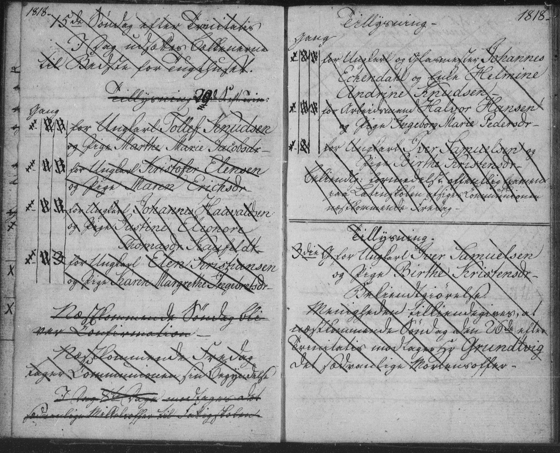 Bragernes kirkebøker, SAKO/A-6/H/Ha/L0001: Lysningsprotokoll nr. 1, 1817-1831