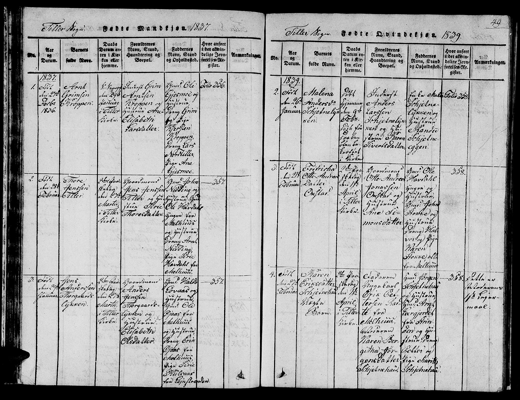 Ministerialprotokoller, klokkerbøker og fødselsregistre - Sør-Trøndelag, AV/SAT-A-1456/621/L0458: Klokkerbok nr. 621C01, 1816-1865, s. 49