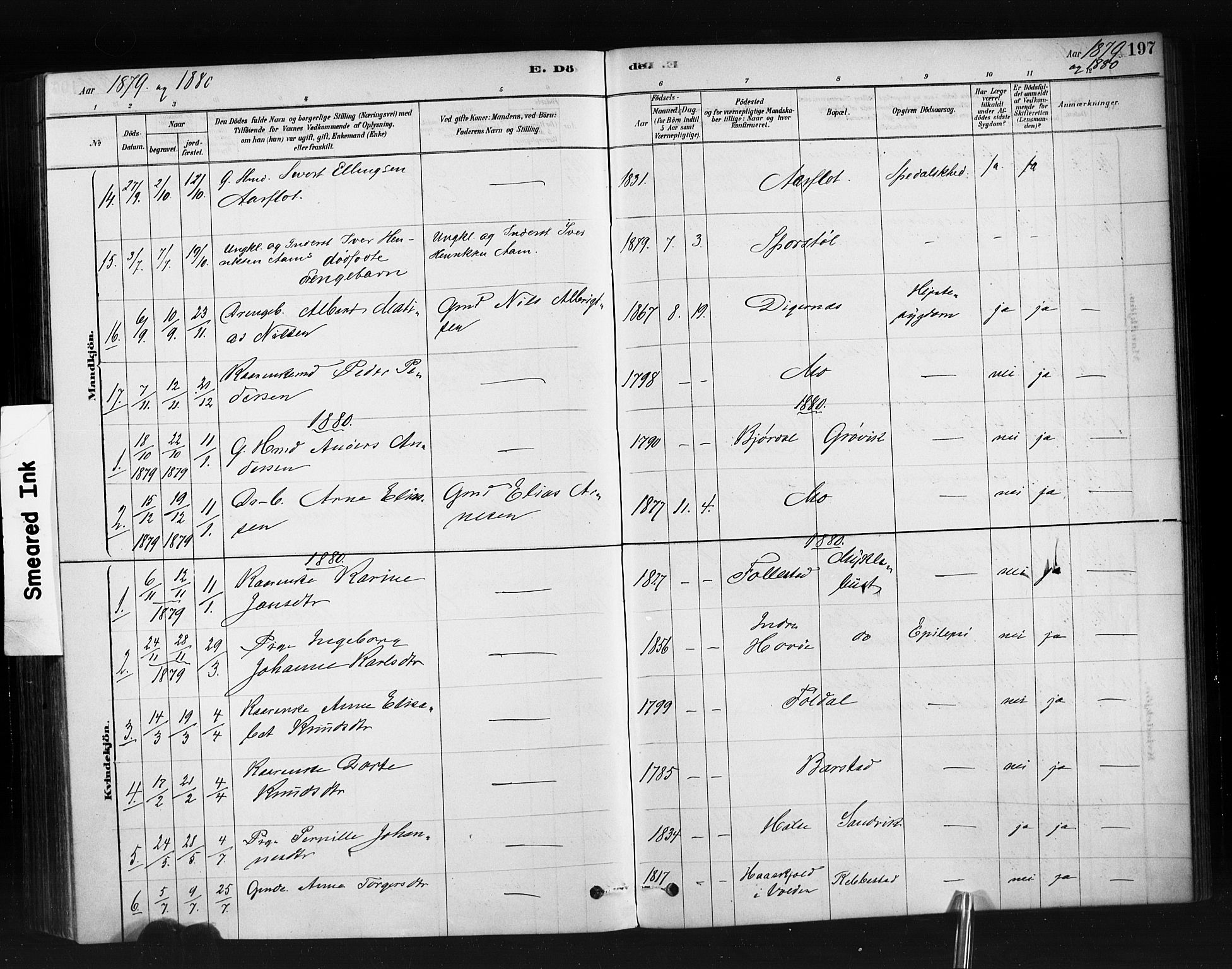 Ministerialprotokoller, klokkerbøker og fødselsregistre - Møre og Romsdal, AV/SAT-A-1454/513/L0176: Ministerialbok nr. 513A03, 1877-1889, s. 197