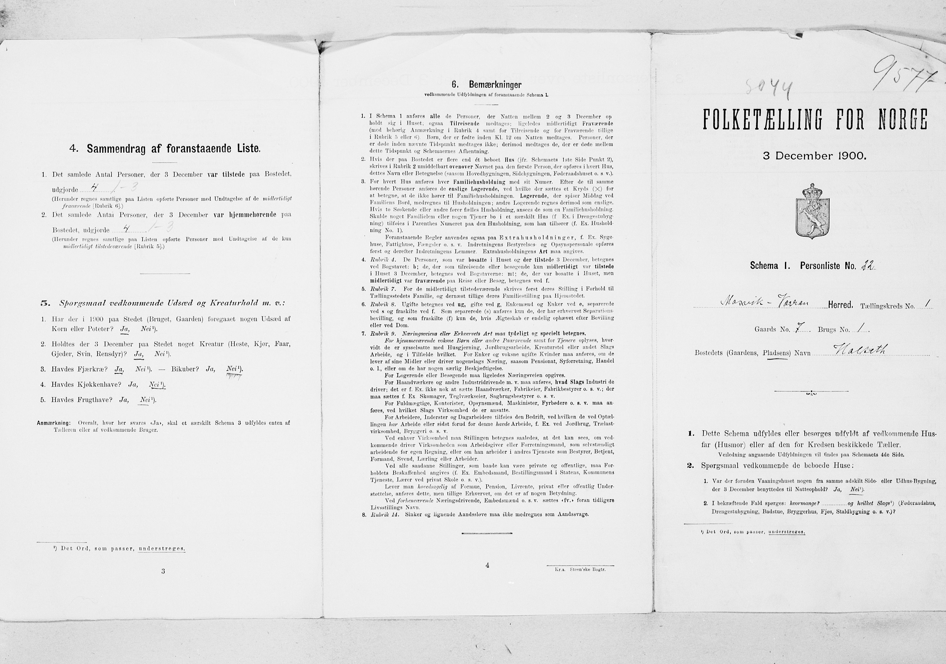 SAT, Folketelling 1900 for 1723 Mosvik og Verran herred, 1900, s. 20