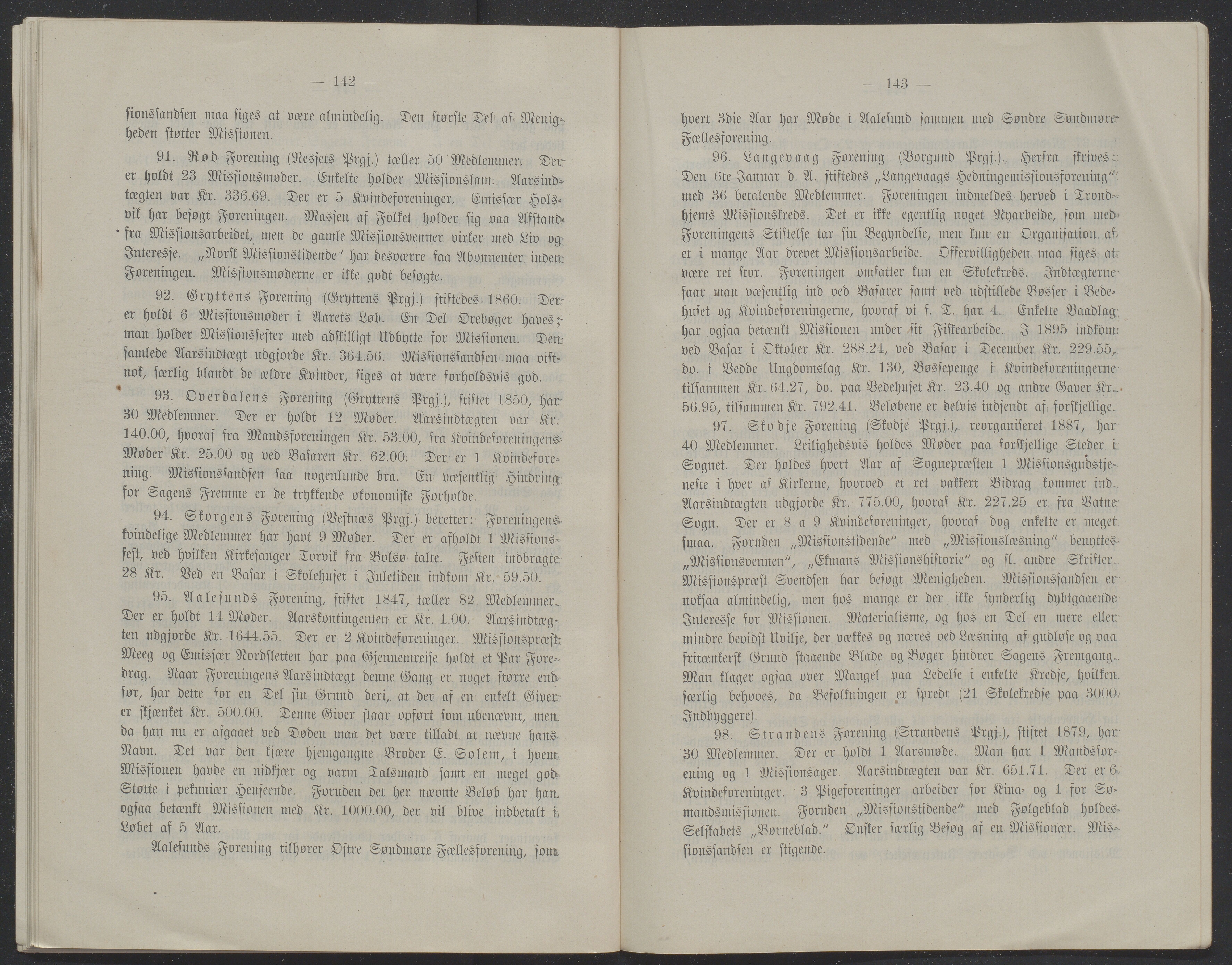 Det Norske Misjonsselskap - hovedadministrasjonen, VID/MA-A-1045/D/Db/Dba/L0339/0007: Beretninger, Bøker, Skrifter o.l   / Årsberetninger. Heftet. 54. , 1896, s. 142-143