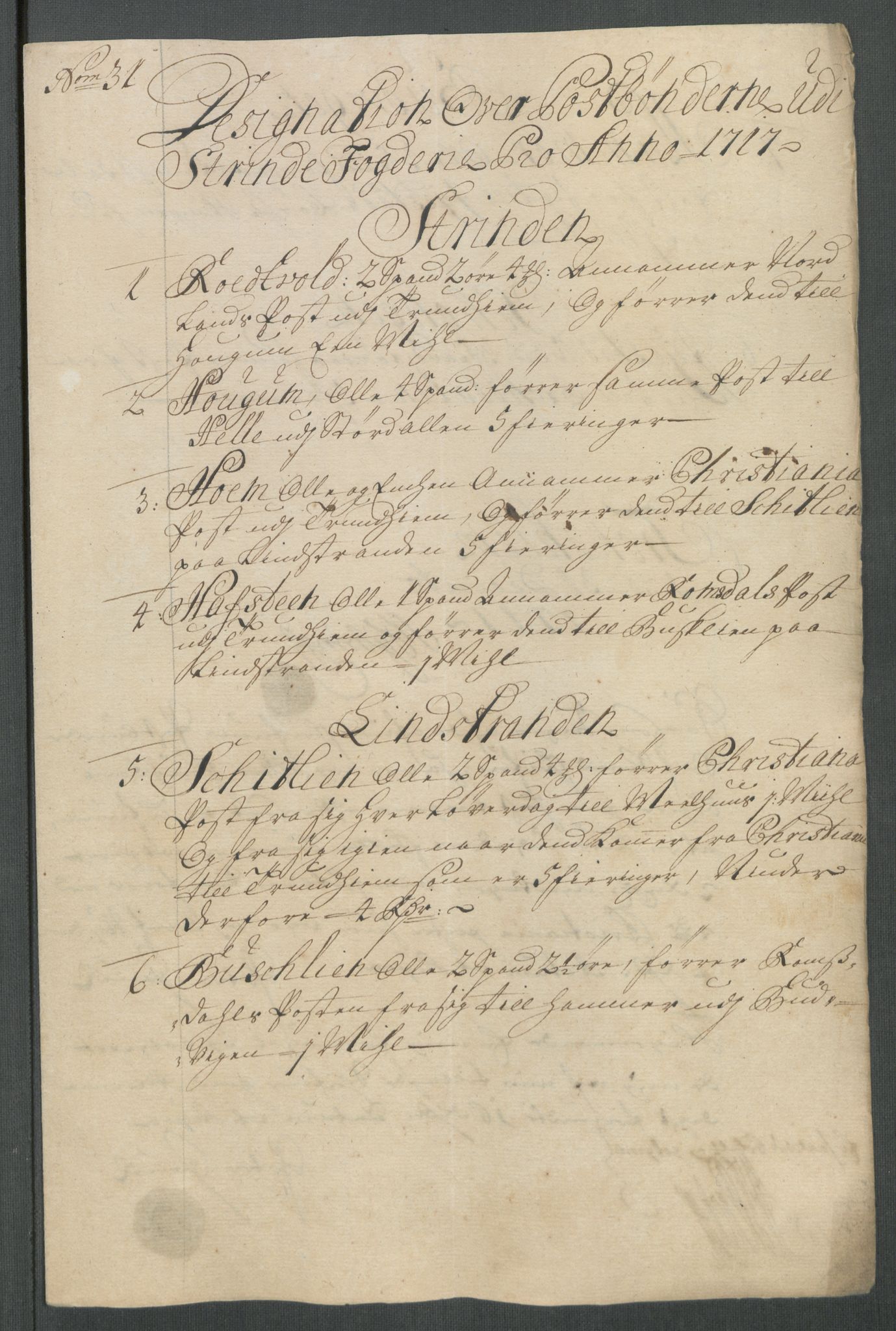 Rentekammeret inntil 1814, Reviderte regnskaper, Fogderegnskap, RA/EA-4092/R61/L4116: Fogderegnskap Strinda og Selbu, 1717-1718, s. 219