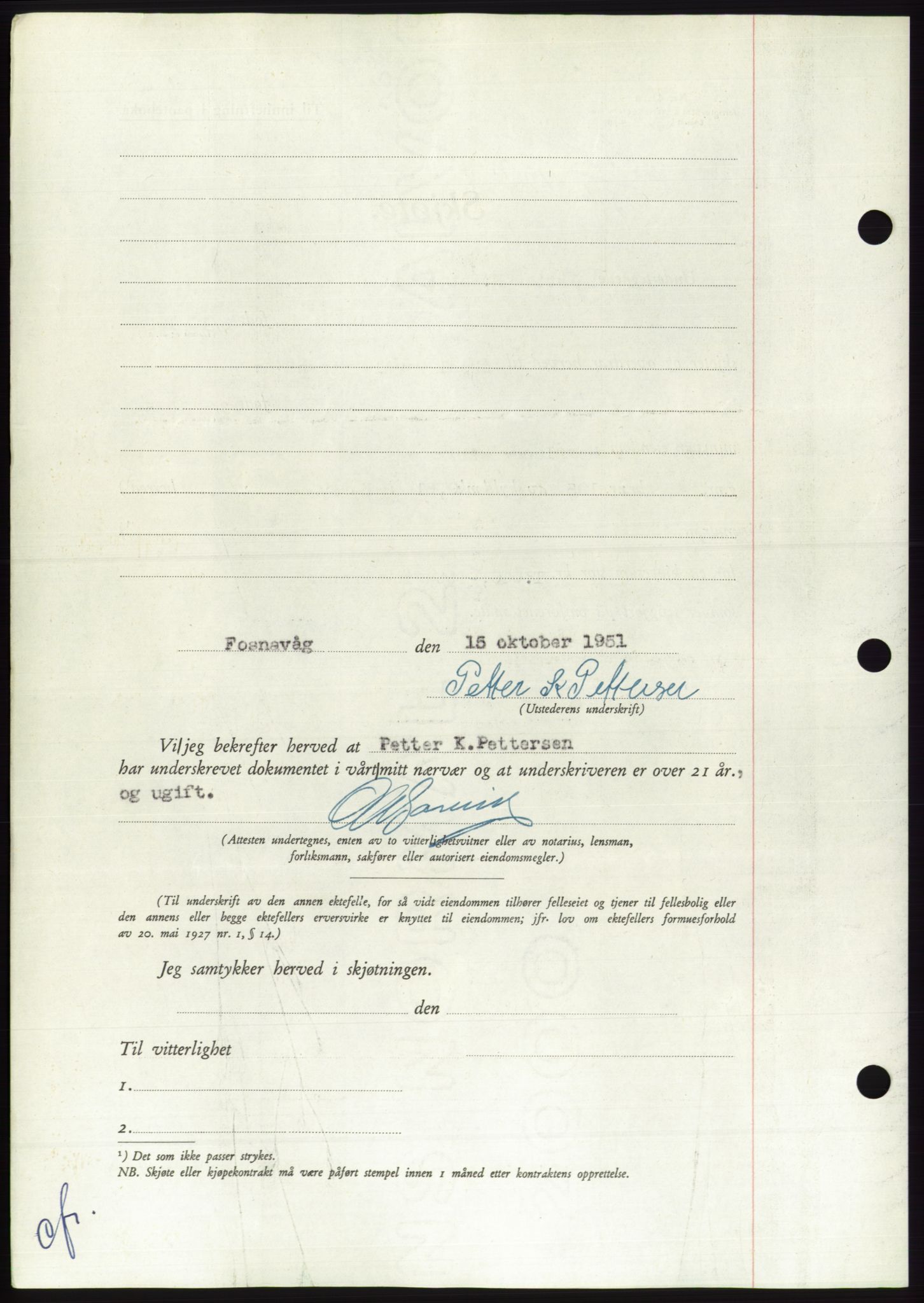 Søre Sunnmøre sorenskriveri, AV/SAT-A-4122/1/2/2C/L0090: Pantebok nr. 16A, 1951-1951, Dagboknr: 2022/1951