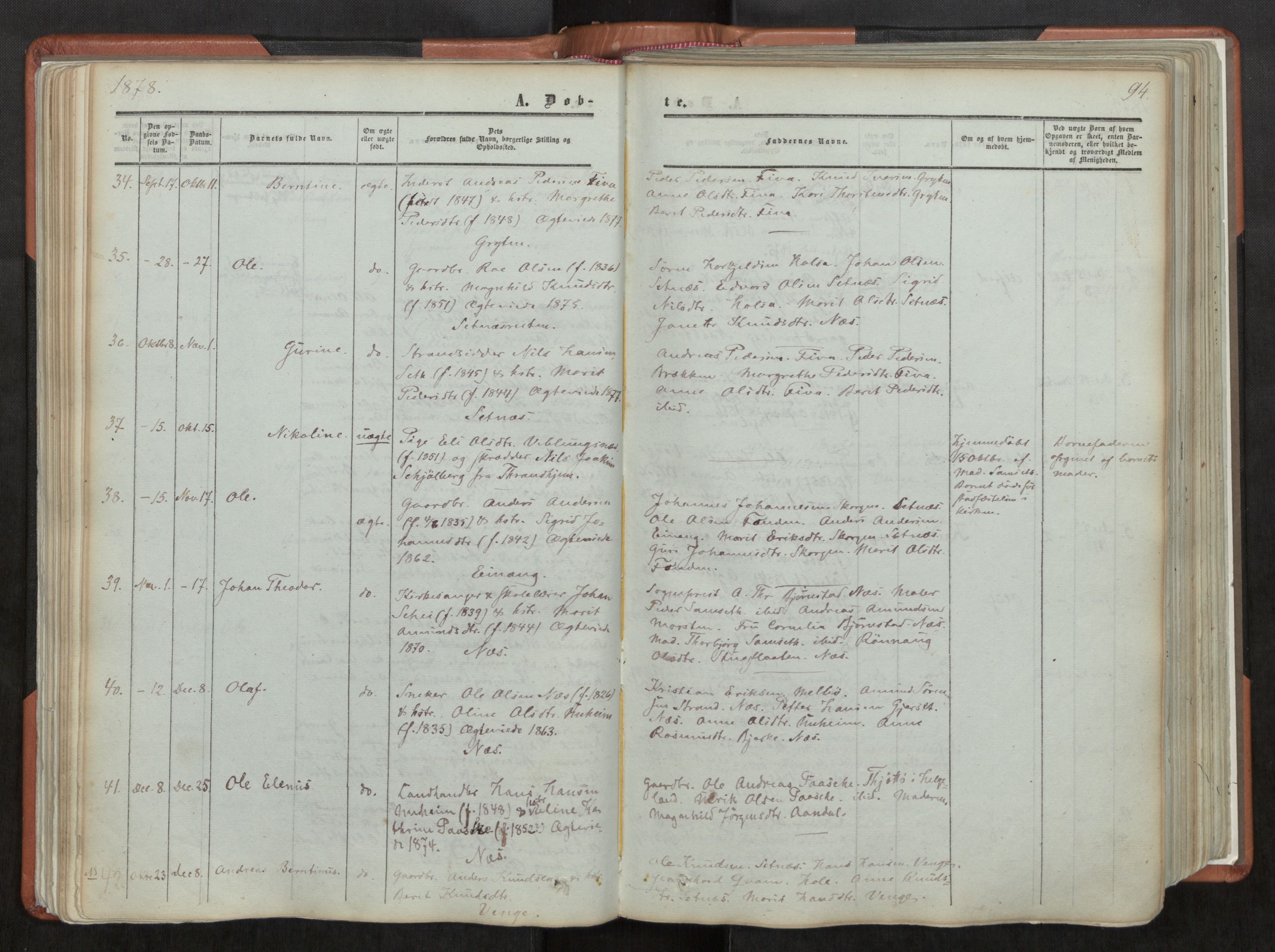 Ministerialprotokoller, klokkerbøker og fødselsregistre - Møre og Romsdal, AV/SAT-A-1454/544/L0572: Ministerialbok nr. 544A05, 1854-1886, s. 94