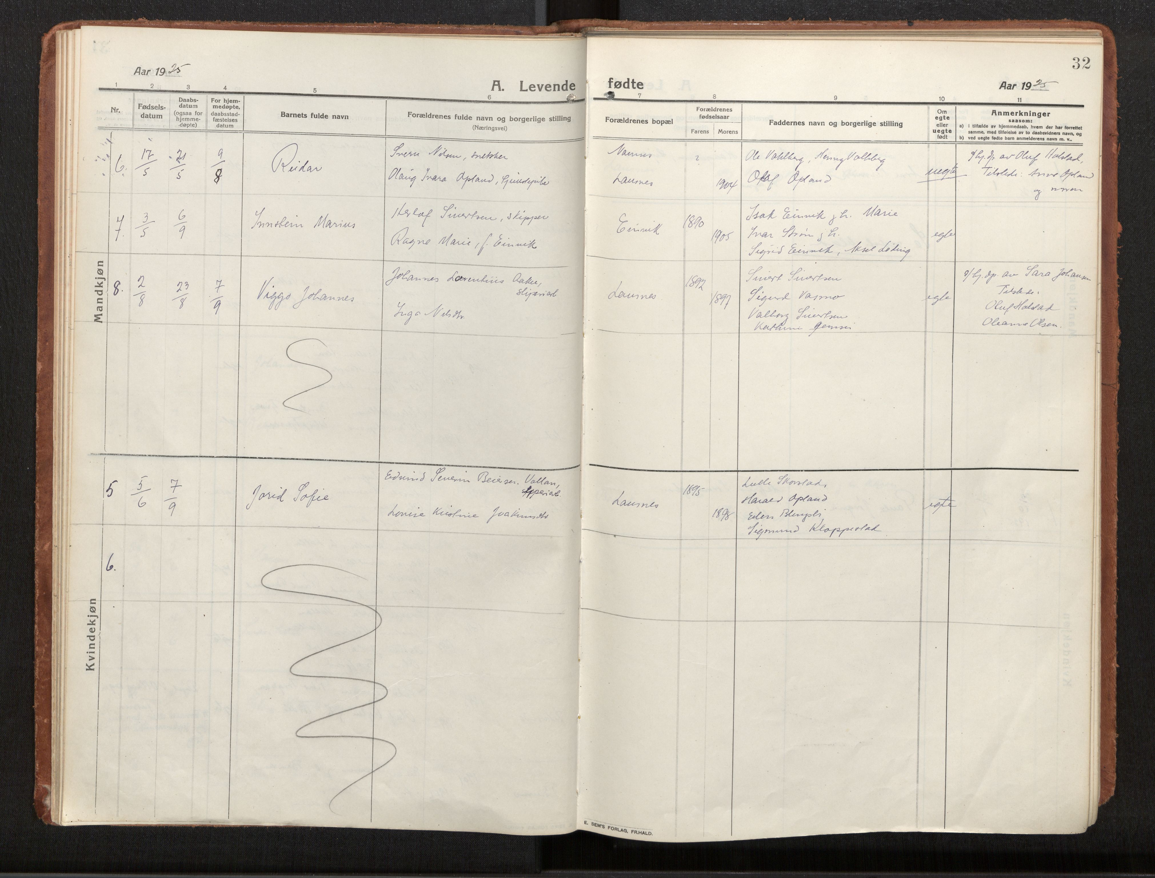 Ministerialprotokoller, klokkerbøker og fødselsregistre - Nord-Trøndelag, AV/SAT-A-1458/772/L0604: Ministerialbok nr. 772A02, 1913-1937, s. 32