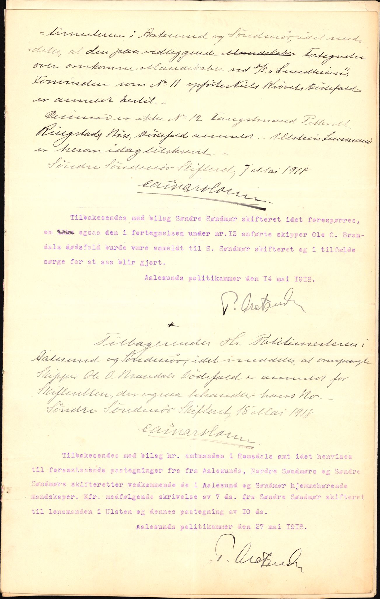 Handelsdepartementet, Sjøfartsavdelingen, 1. sjømannskontor, RA/S-1405/D/Dm/L0010: Forliste skip Lar - Min, 1906-1920, s. 452