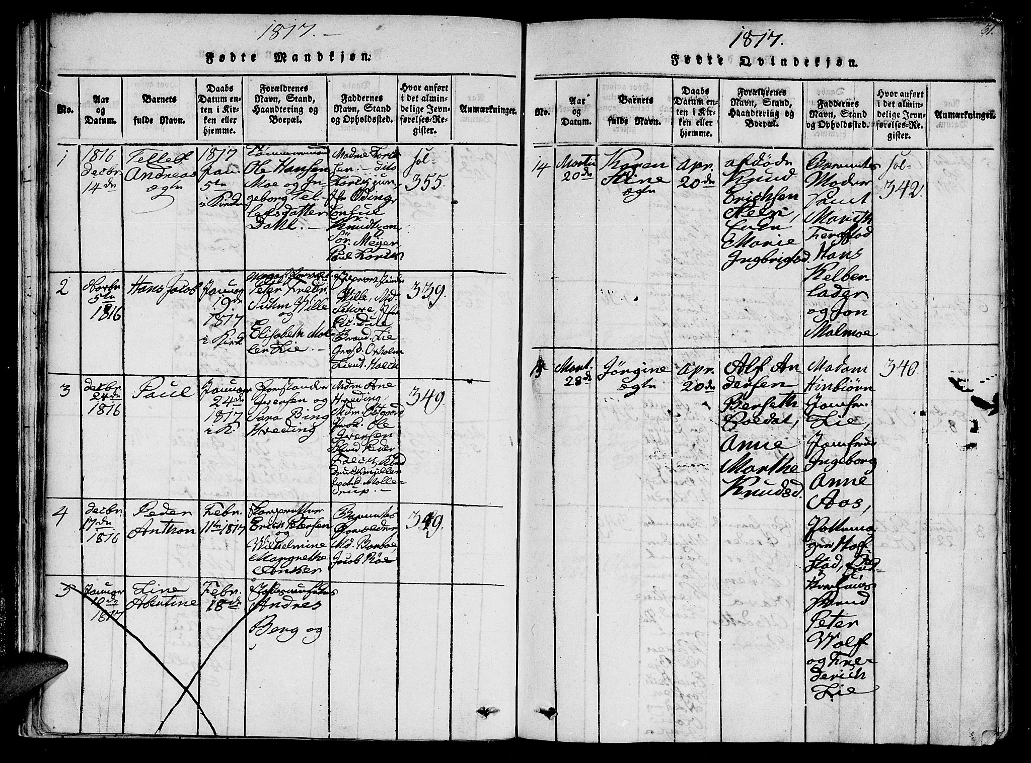 Ministerialprotokoller, klokkerbøker og fødselsregistre - Sør-Trøndelag, SAT/A-1456/602/L0107: Ministerialbok nr. 602A05, 1815-1821, s. 31