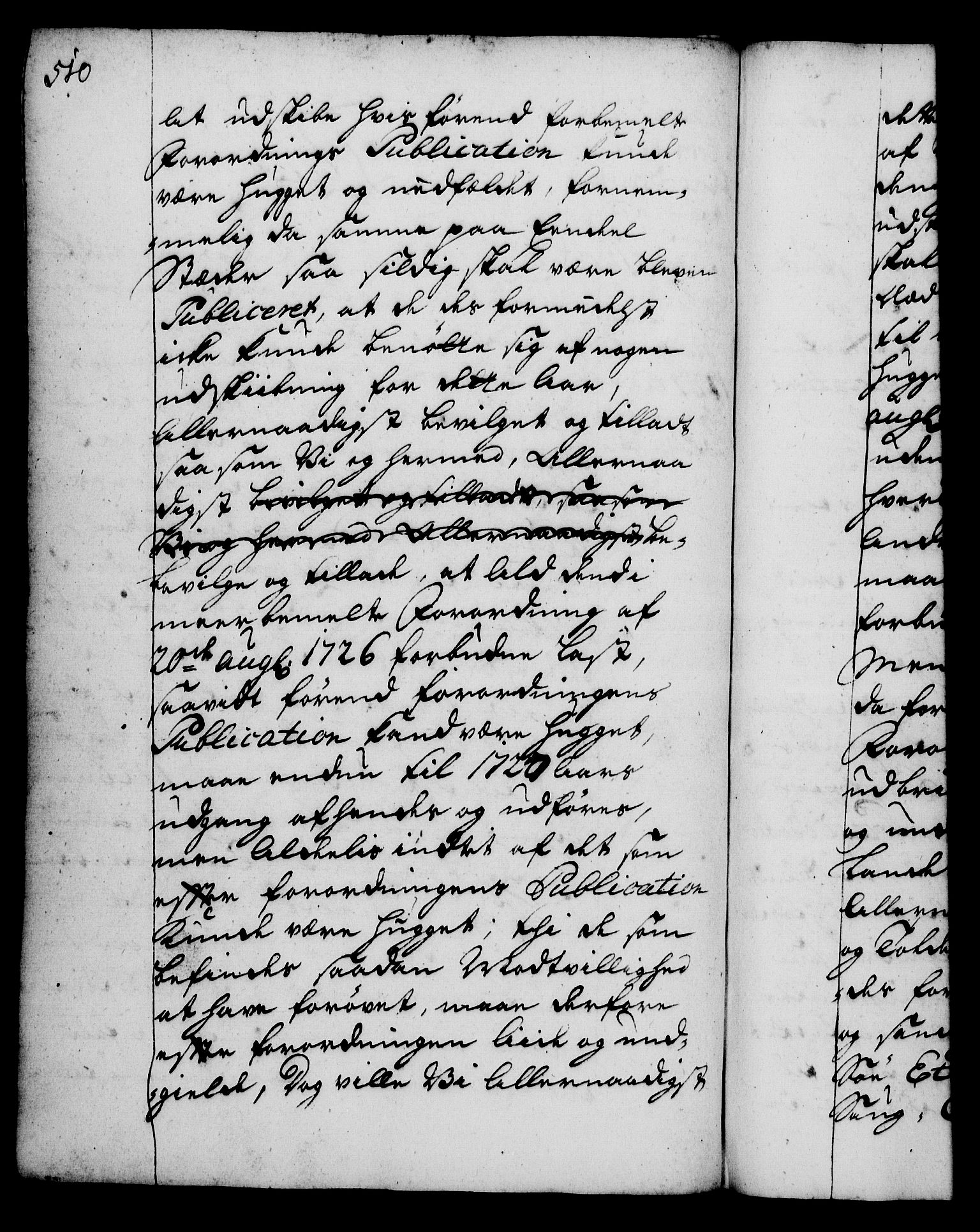 Rentekammeret, Kammerkanselliet, RA/EA-3111/G/Gg/Gga/L0002: Norsk ekspedisjonsprotokoll med register (merket RK 53.2), 1723-1727, s. 510