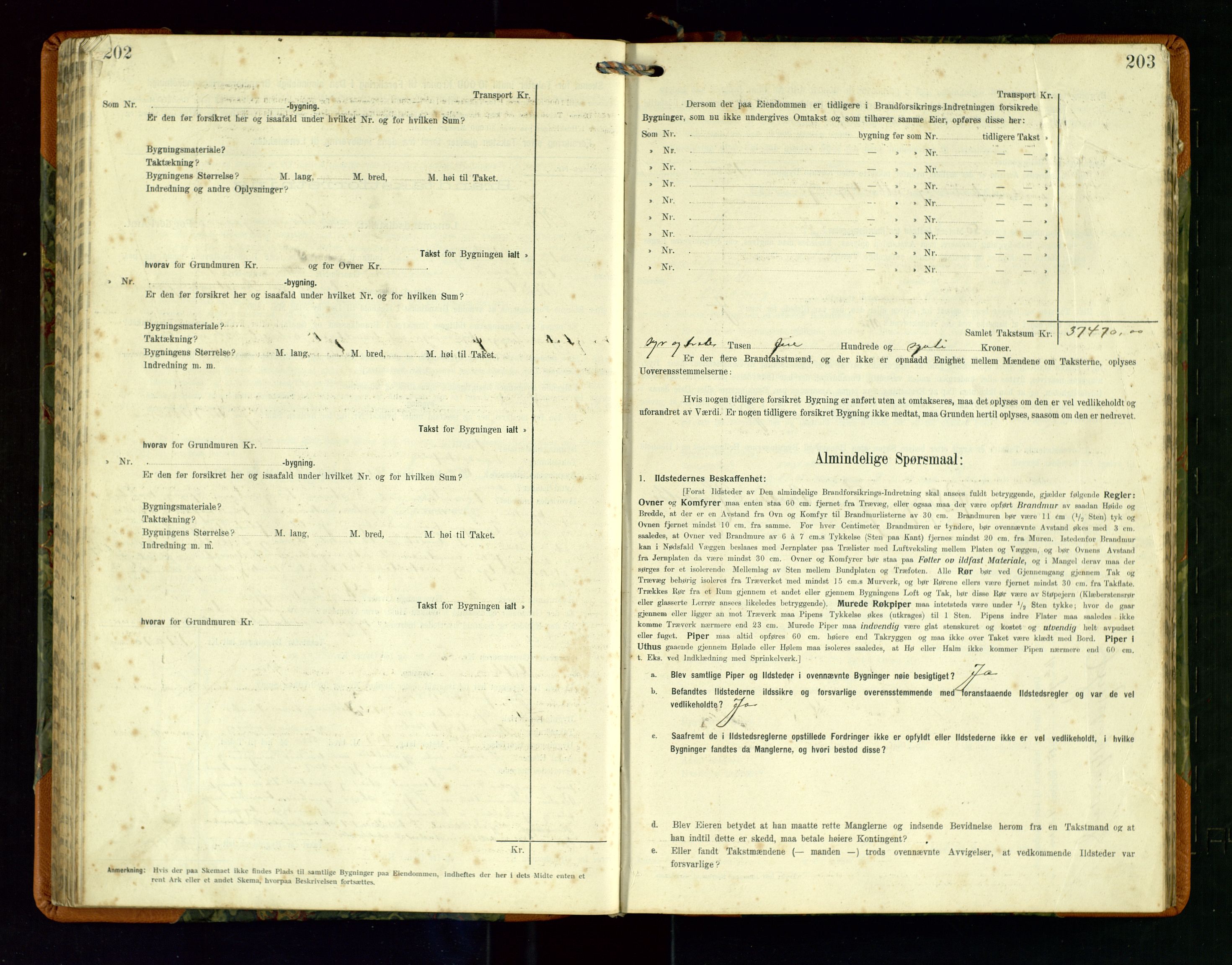 Hå lensmannskontor, SAST/A-100456/Goa/L0004: Takstprotokoll (skjema), 1911-1926, s. 202-203