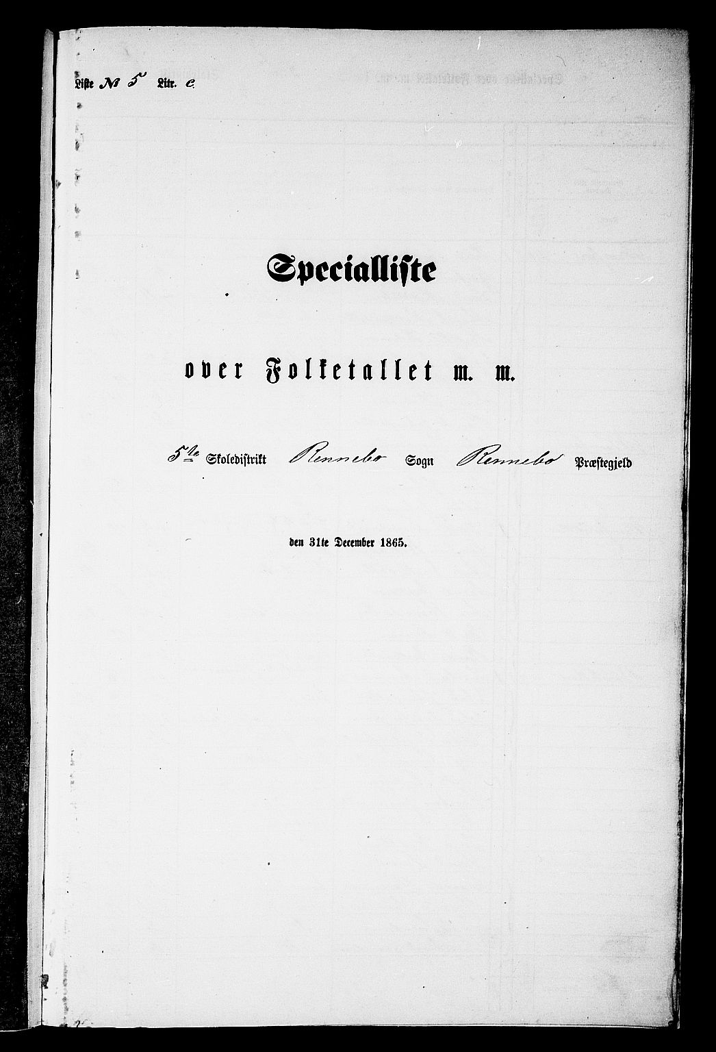 RA, Folketelling 1865 for 1635P Rennebu prestegjeld, 1865, s. 108