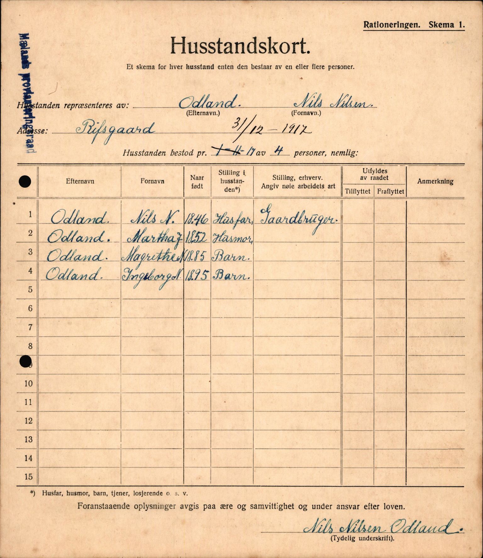 IKAH, Meland kommune, Provianteringsrådet, Husstander per 01.11.1917, 1917-1918, s. 264