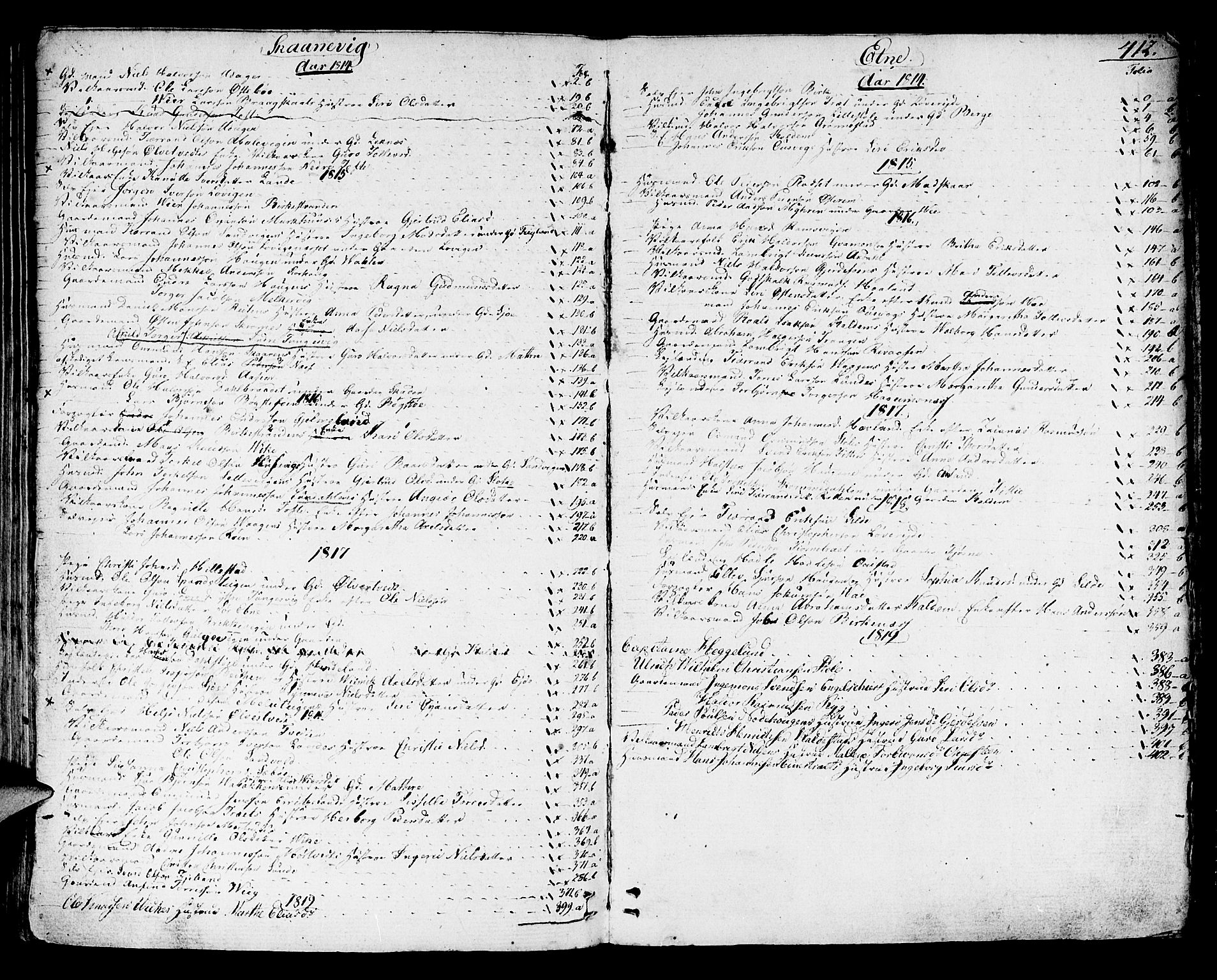 Sunnhordland sorenskrivar, SAB/A-2401/1/H/Ha/Haa/L0013: Skifteprotokollar. Register i protokoll, 1814-1819, s. 411b-412a