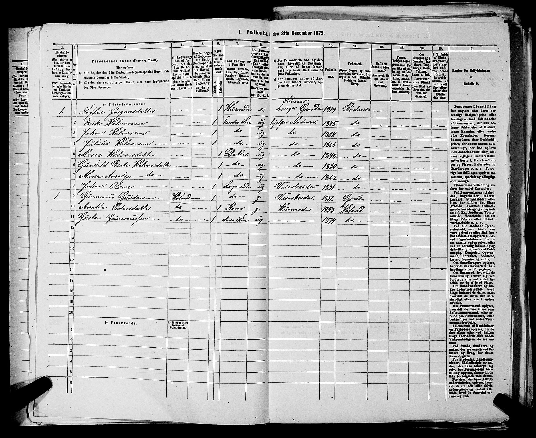 RA, Folketelling 1875 for 0120P Rødenes prestegjeld, 1875, s. 364