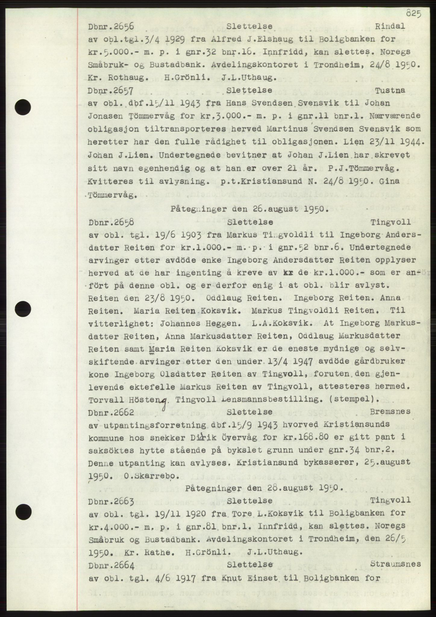 Nordmøre sorenskriveri, SAT/A-4132/1/2/2Ca: Pantebok nr. C82b, 1946-1951, Dagboknr: 2656/1950