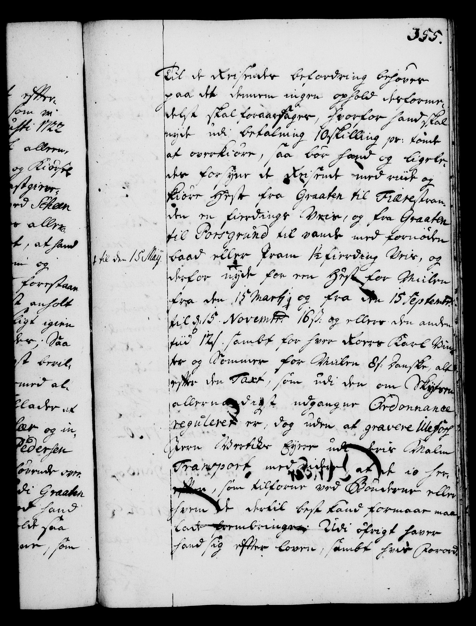 Rentekammeret, Kammerkanselliet, RA/EA-3111/G/Gg/Gga/L0003: Norsk ekspedisjonsprotokoll med register (merket RK 53.3), 1727-1734, s. 355