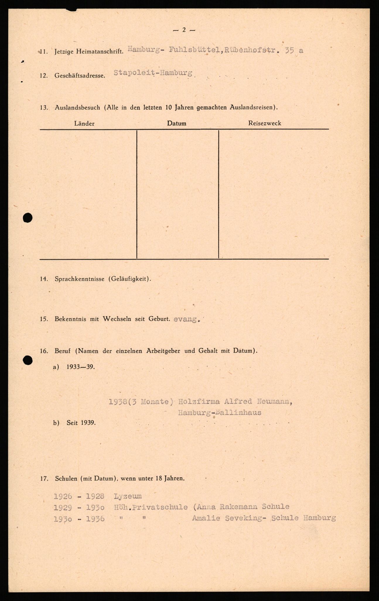 Forsvaret, Forsvarets overkommando II, AV/RA-RAFA-3915/D/Db/L0034: CI Questionaires. Tyske okkupasjonsstyrker i Norge. Tyskere., 1945-1946, s. 469