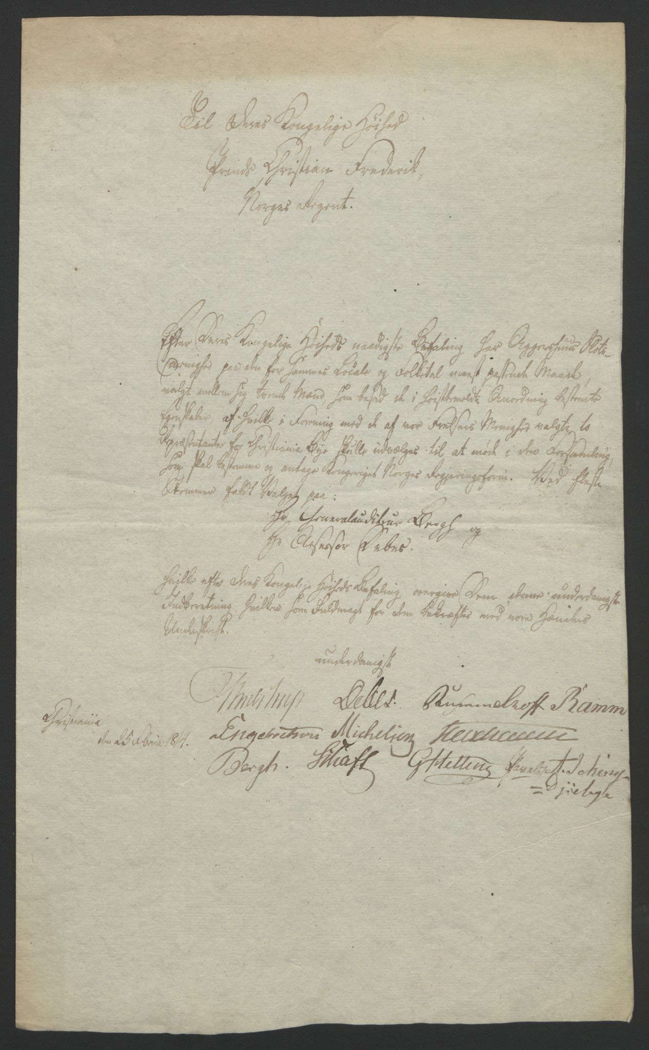Statsrådssekretariatet, AV/RA-S-1001/D/Db/L0007: Fullmakter for Eidsvollsrepresentantene i 1814. , 1814, s. 27