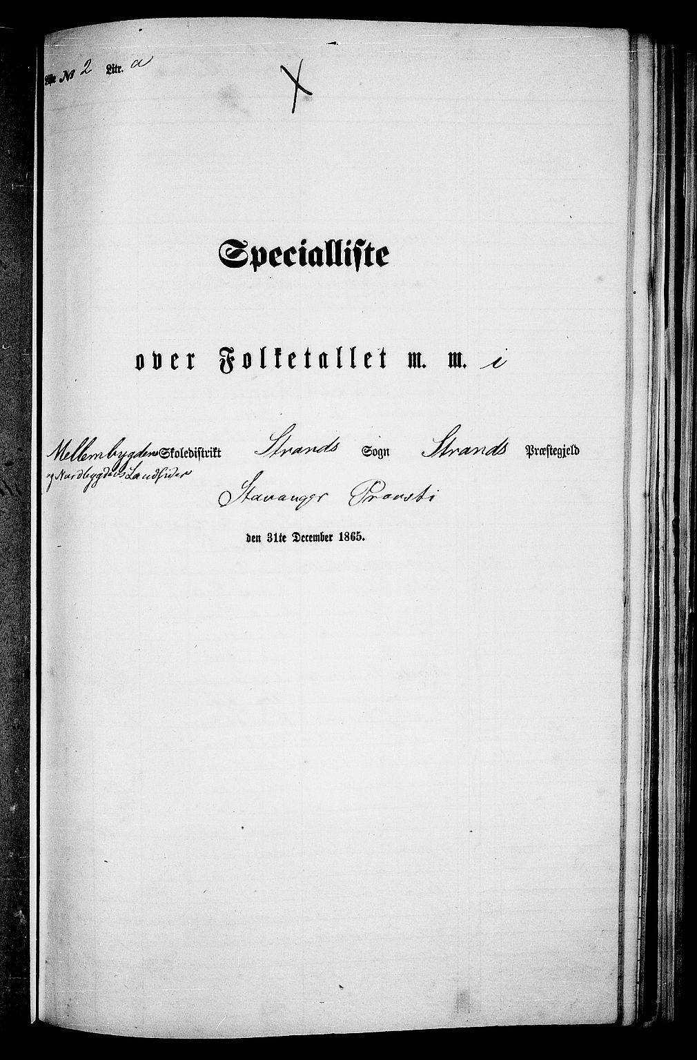 RA, Folketelling 1865 for 1130P Strand prestegjeld, 1865, s. 22