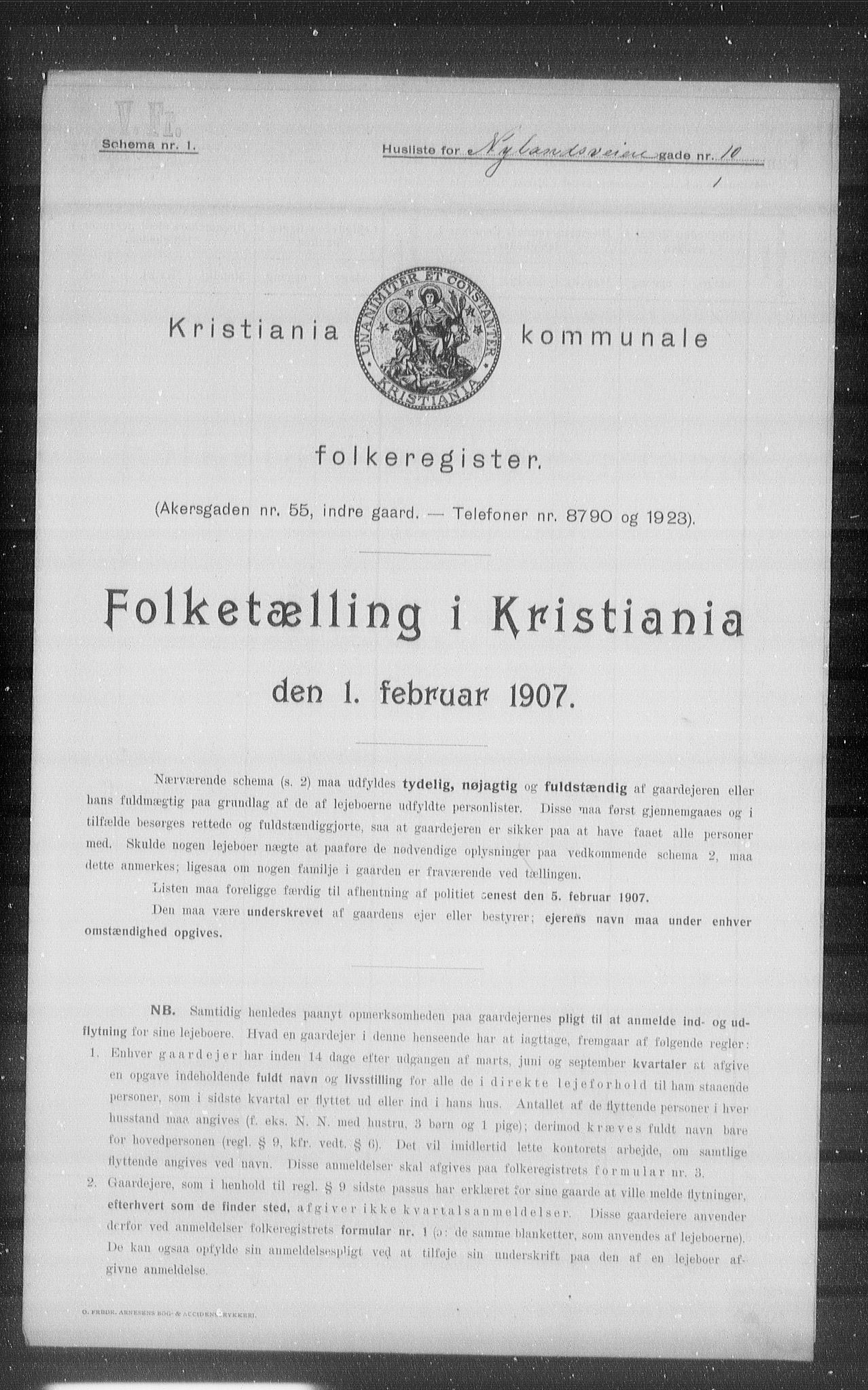 OBA, Kommunal folketelling 1.2.1907 for Kristiania kjøpstad, 1907, s. 37961