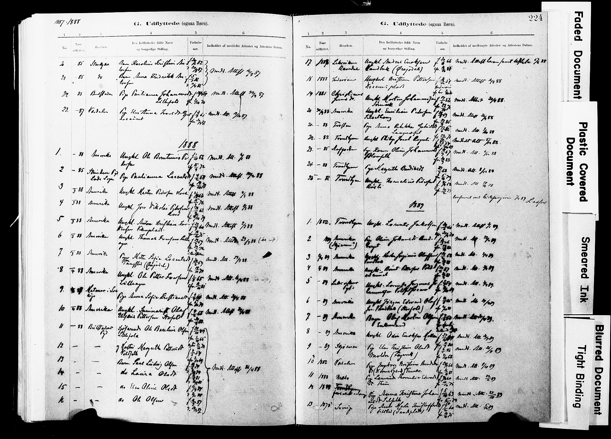 Ministerialprotokoller, klokkerbøker og fødselsregistre - Nord-Trøndelag, SAT/A-1458/744/L0420: Ministerialbok nr. 744A04, 1882-1904, s. 224