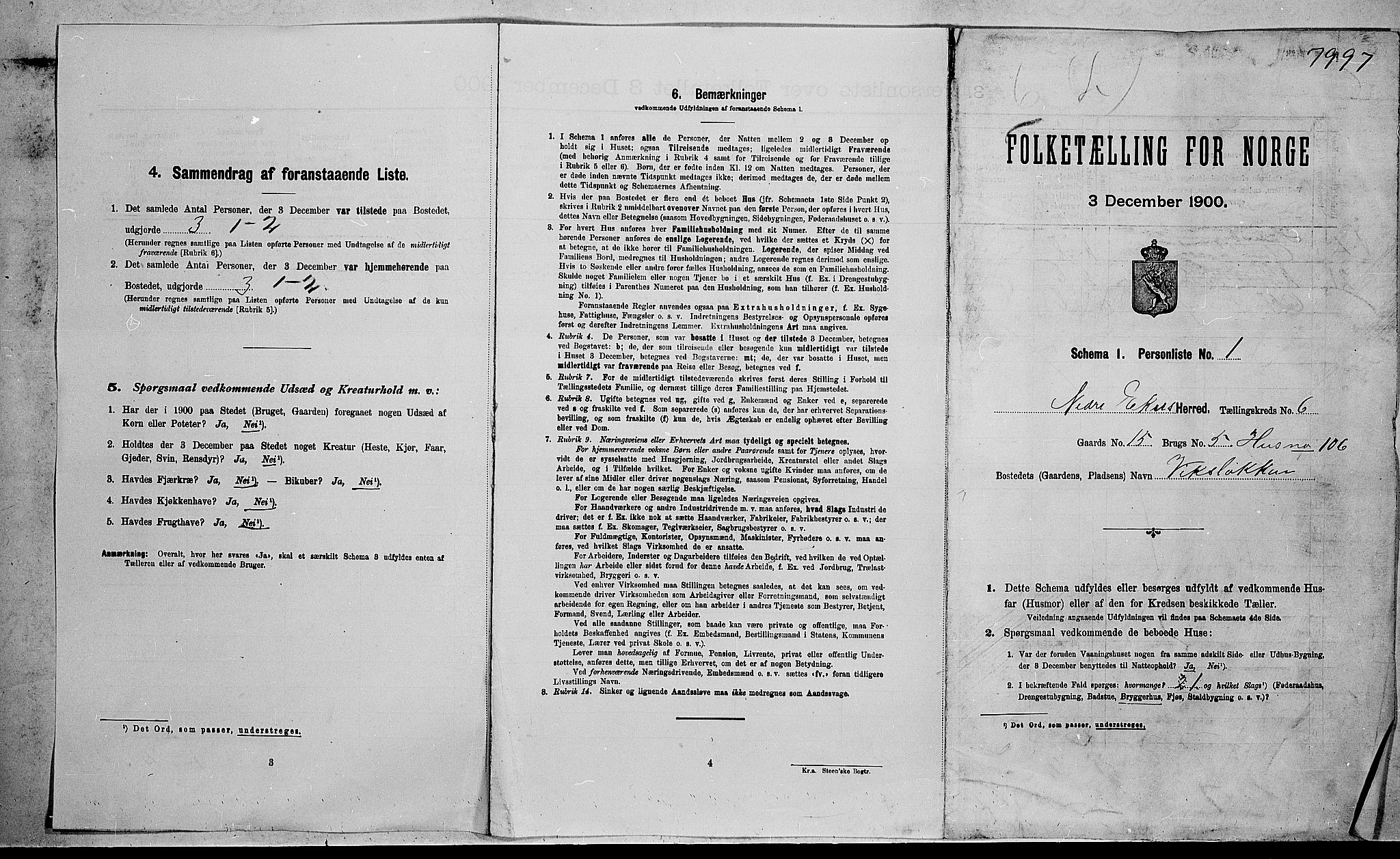 RA, Folketelling 1900 for 0625 Nedre Eiker herred, 1900, s. 705