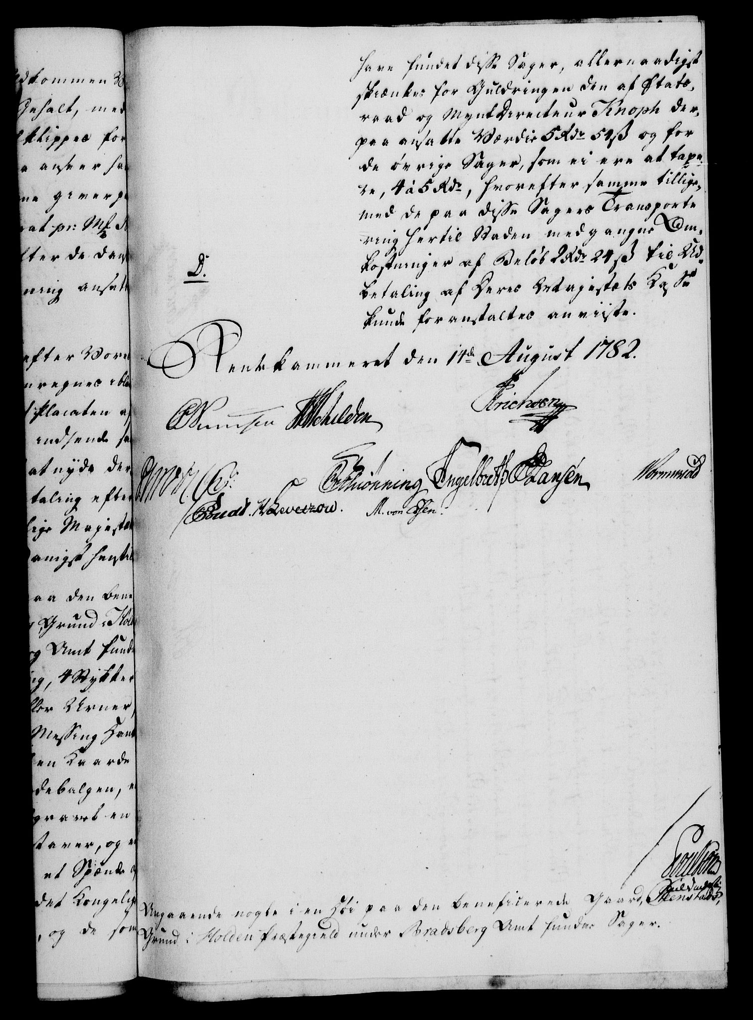 Rentekammeret, Kammerkanselliet, RA/EA-3111/G/Gf/Gfa/L0064: Norsk relasjons- og resolusjonsprotokoll (merket RK 52.64), 1782, s. 425