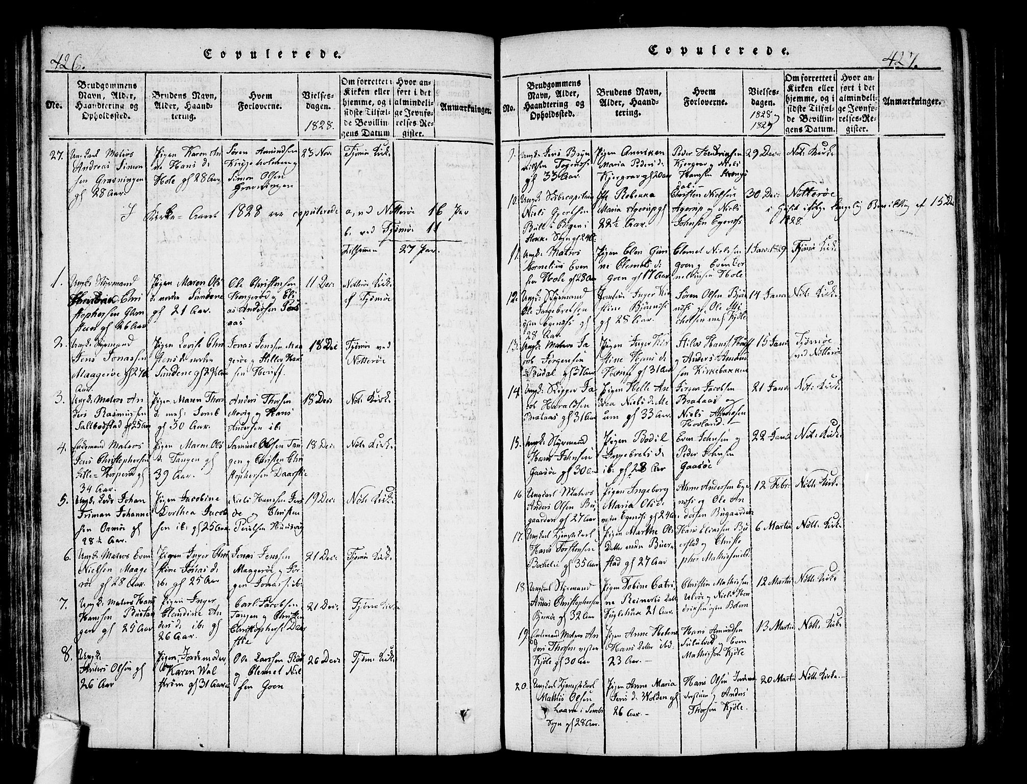 Nøtterøy kirkebøker, AV/SAKO-A-354/F/Fa/L0004: Ministerialbok nr. I 4, 1814-1838, s. 426-427