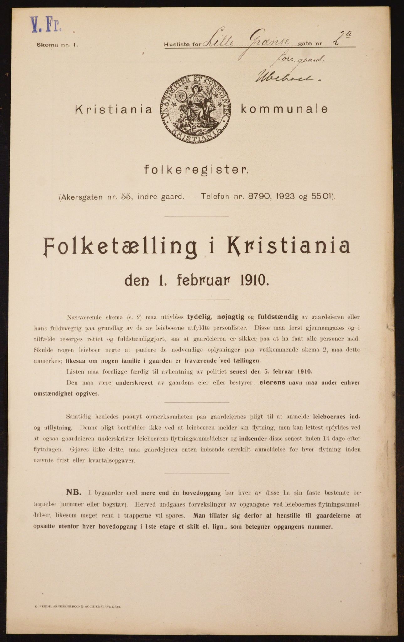 OBA, Kommunal folketelling 1.2.1910 for Kristiania, 1910, s. 55555