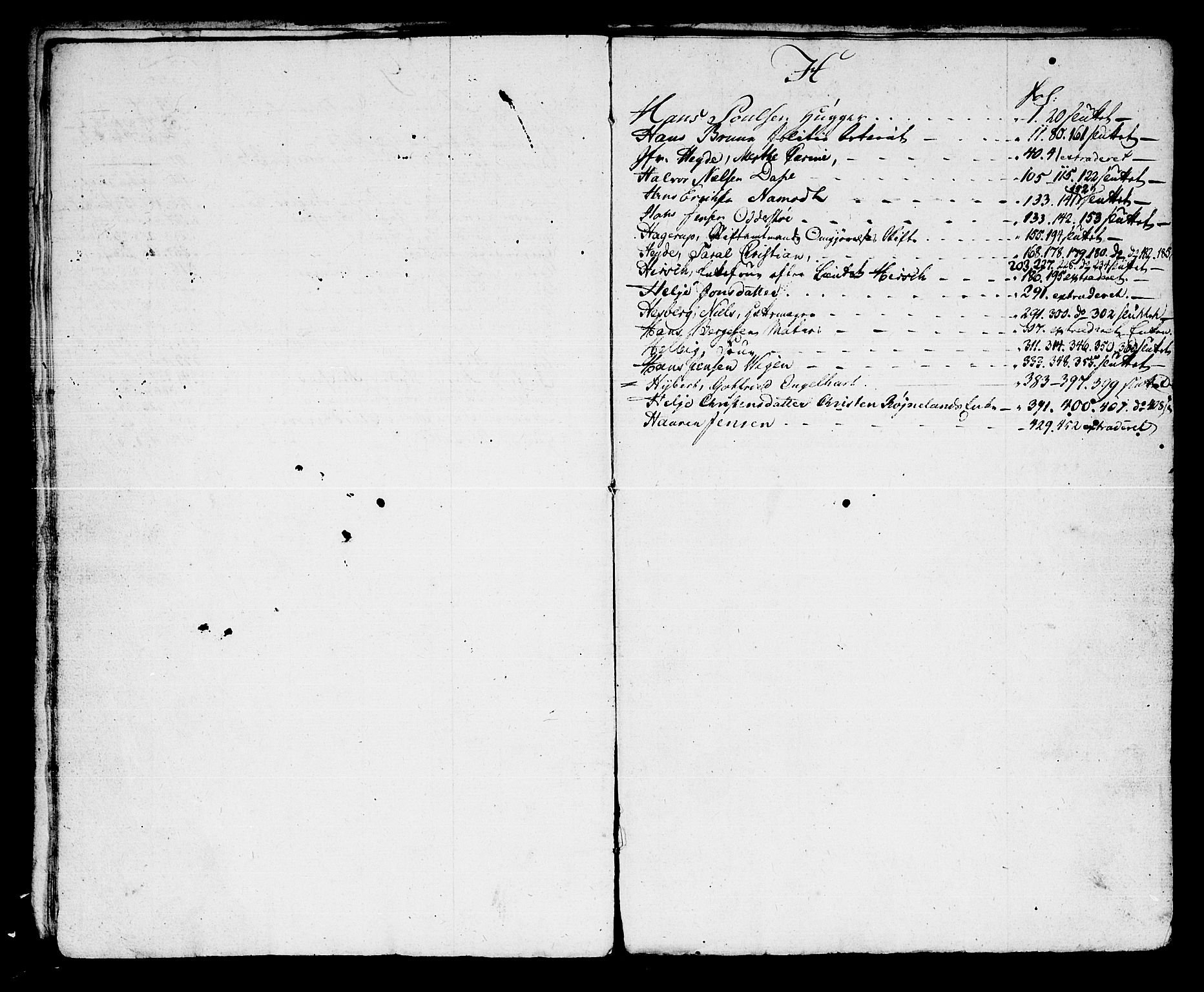 Kristiansand byrett, AV/SAK-1223-0001/H/Hc/L0014: Skifteprotokoll nr. 10, med register, 1794-1803