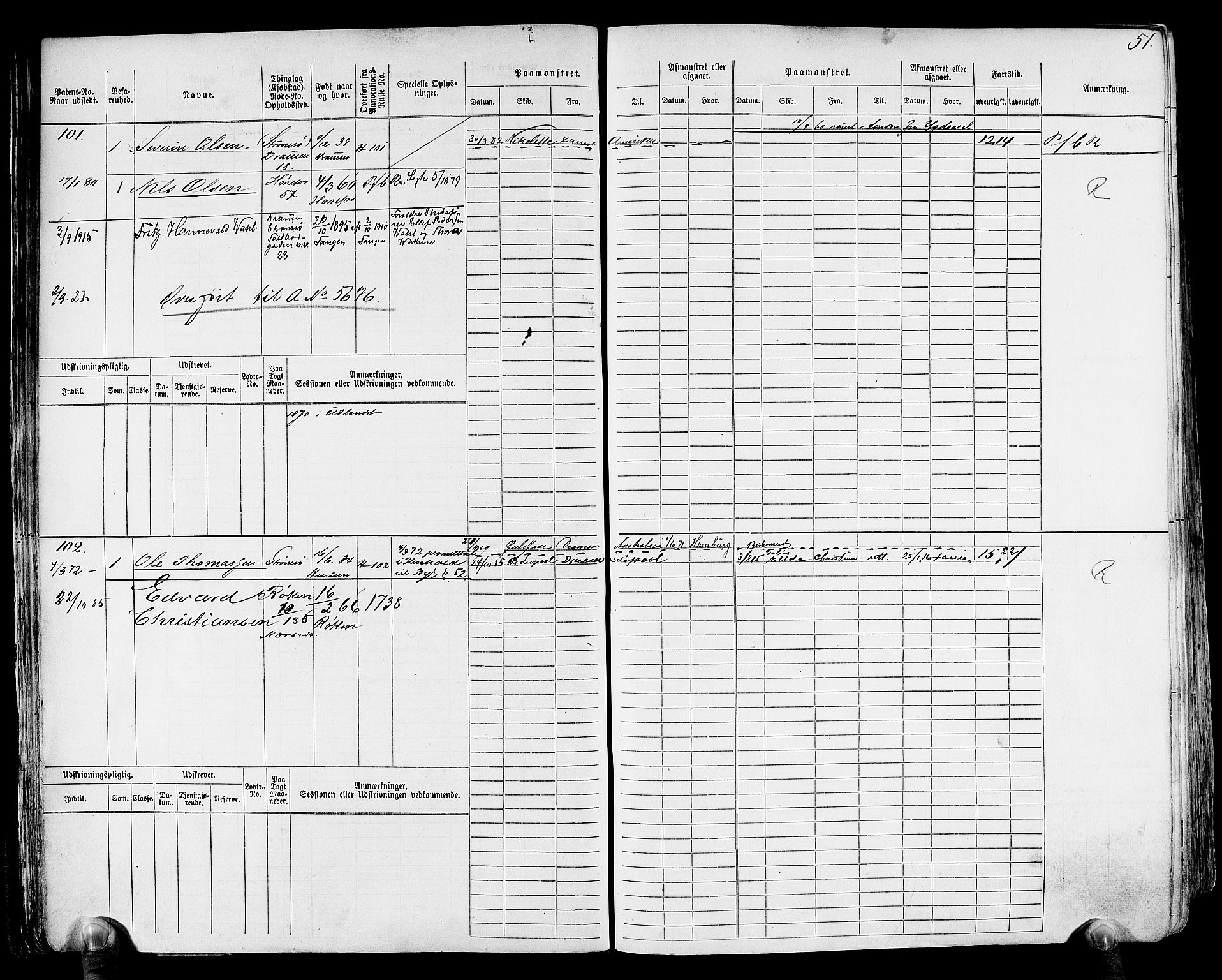 Drammen innrulleringsdistrikt, SAKO/A-781/F/Fc/L0001: Hovedrulle, 1868, s. 54