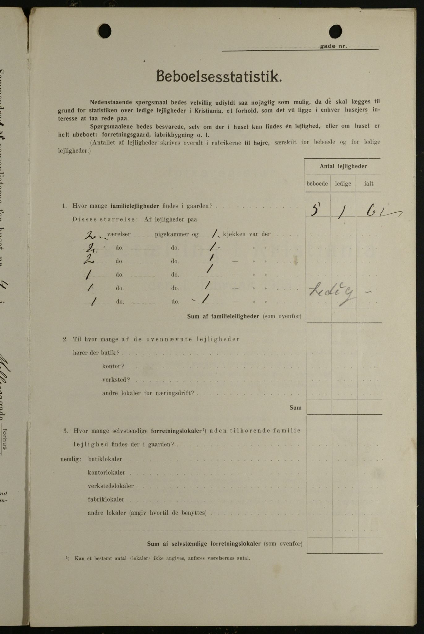 OBA, Kommunal folketelling 1.2.1908 for Kristiania kjøpstad, 1908, s. 58309