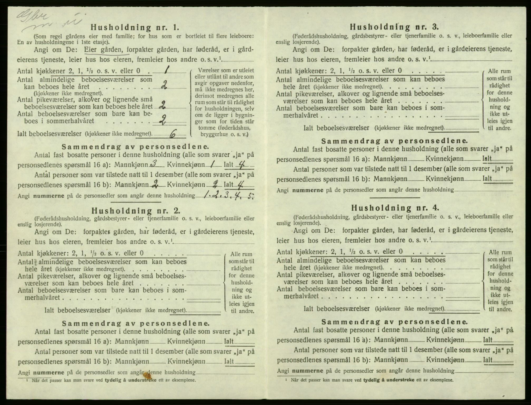 SAB, Folketelling 1920 for 1238 Kvam herred, 1920, s. 1410
