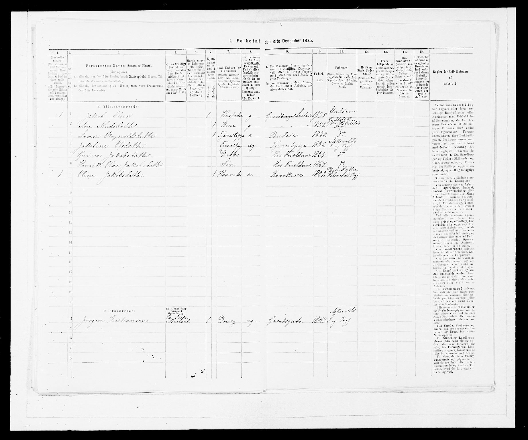 SAB, Folketelling 1875 for 1428P Askvoll prestegjeld, 1875, s. 449